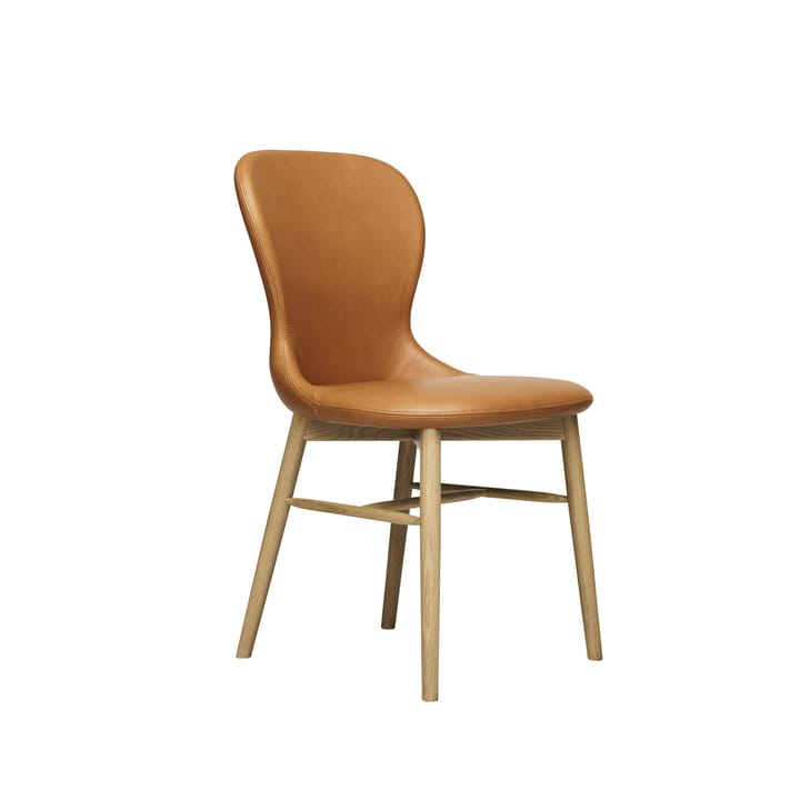 Myko stol - läder beige, ben lackad ek - Fogia