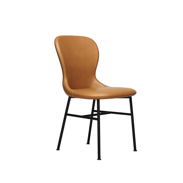 Myko stol - läder beige, svarta metallben - Fogia