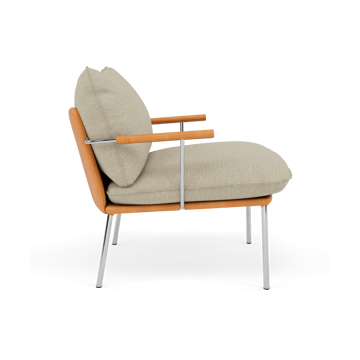 Pico fåtölj - Vintage Cognac-Barnum 2-polished stainless steel - Fogia