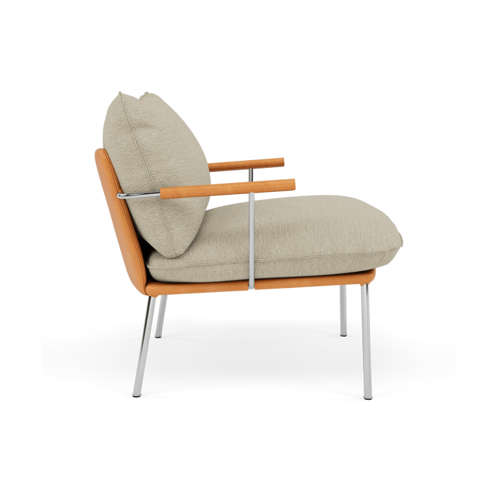 Pico fåtölj, Vintage Cognac-Barnum 2-polished stainless steel Fogia