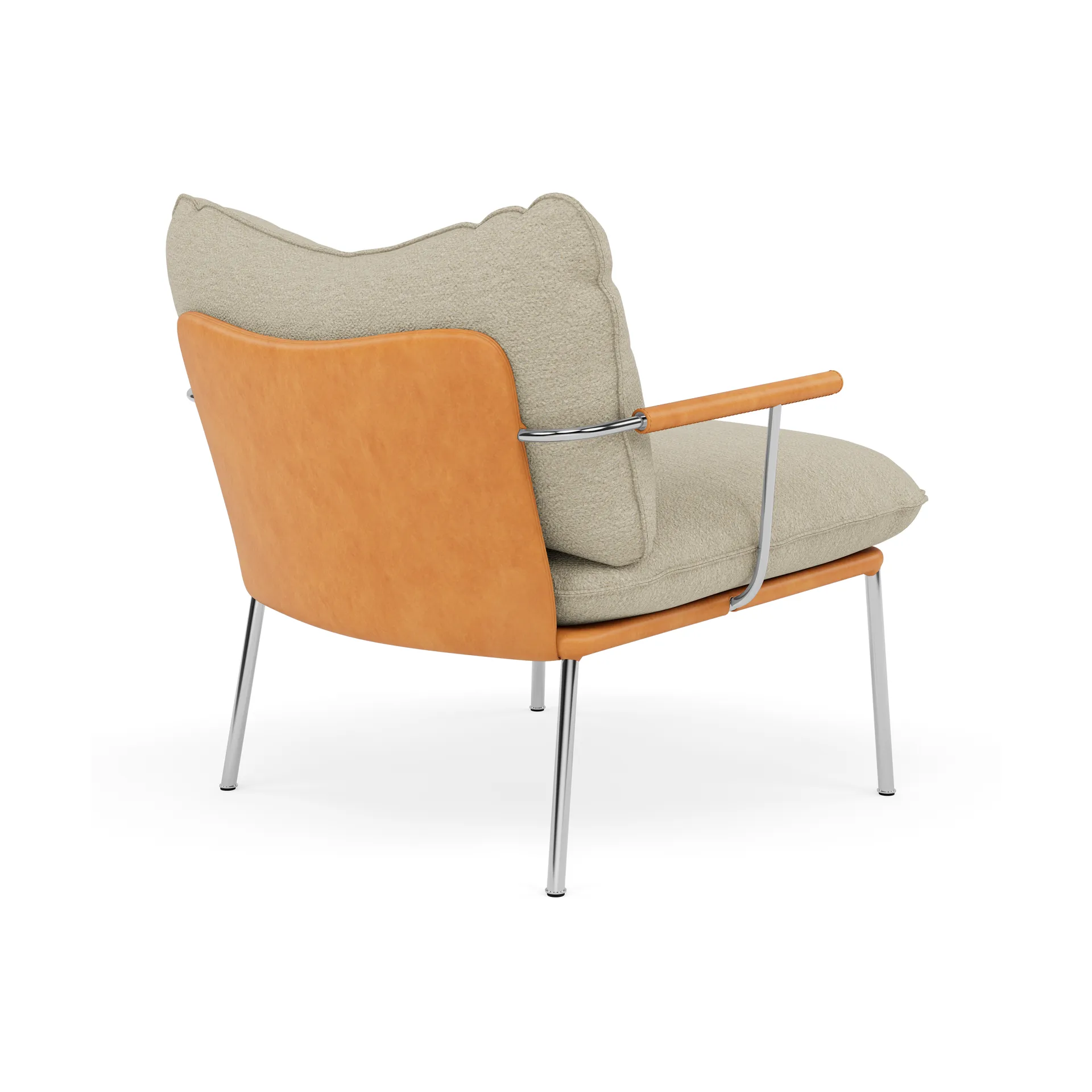 Pico fåtölj, Vintage Cognac-Barnum 2-polished stainless steel Fogia