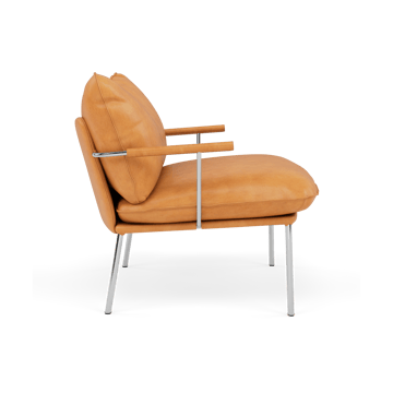 Pico fåtölj - Vintage cognac-polished stainless steel - Fogia
