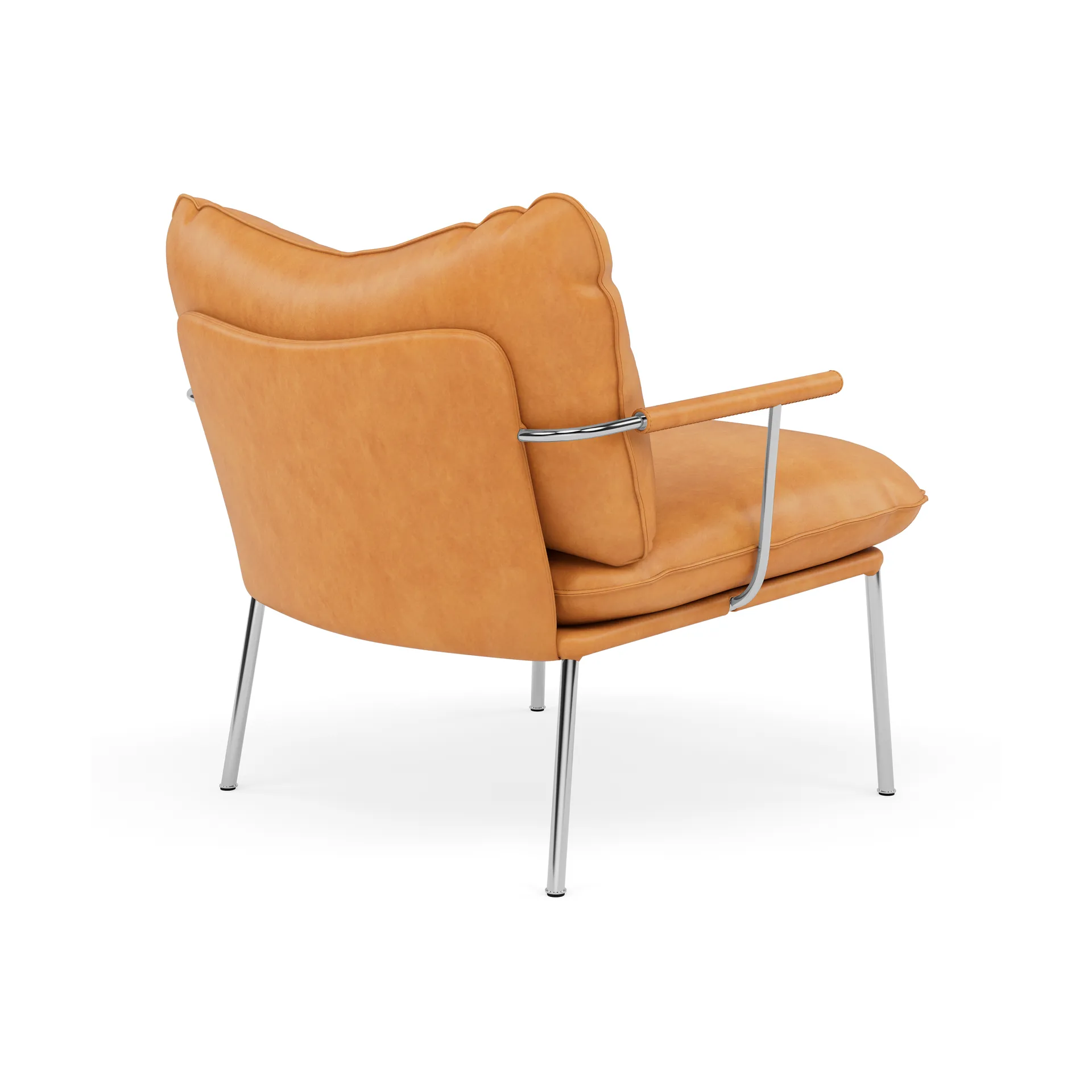 Pico fåtölj, Vintage cognac-polished stainless steel Fogia
