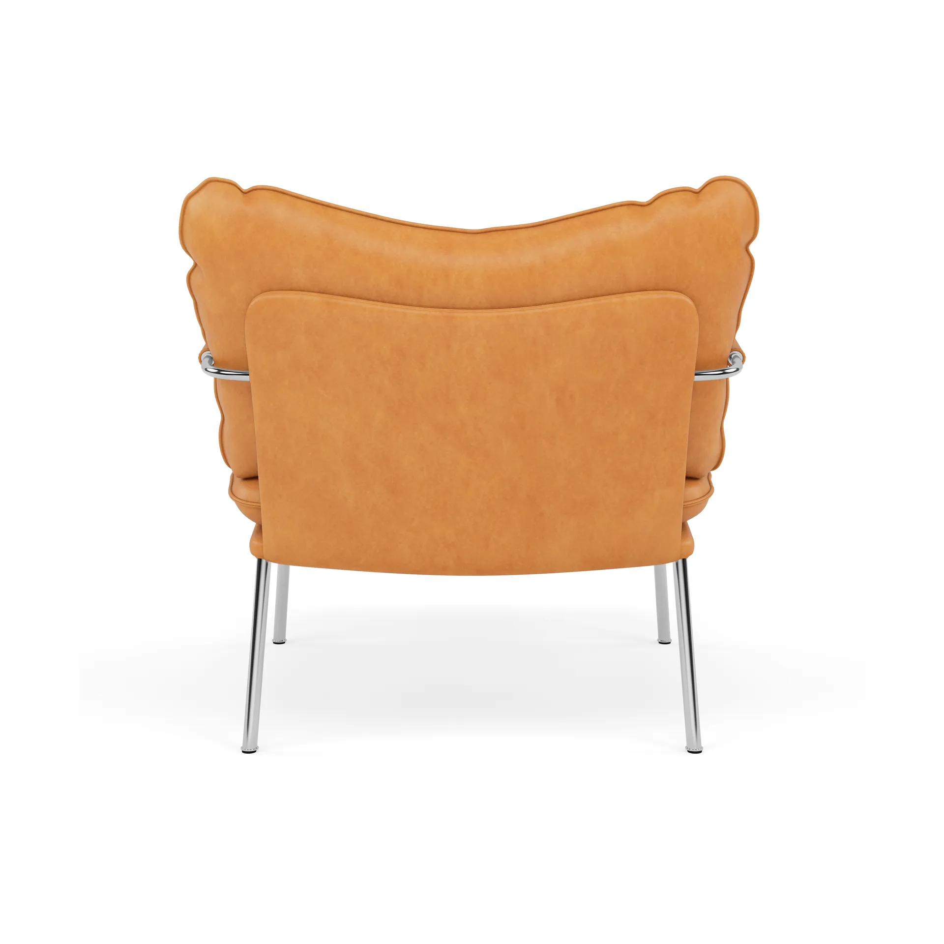 Pico fåtölj, Vintage cognac-polished stainless steel Fogia
