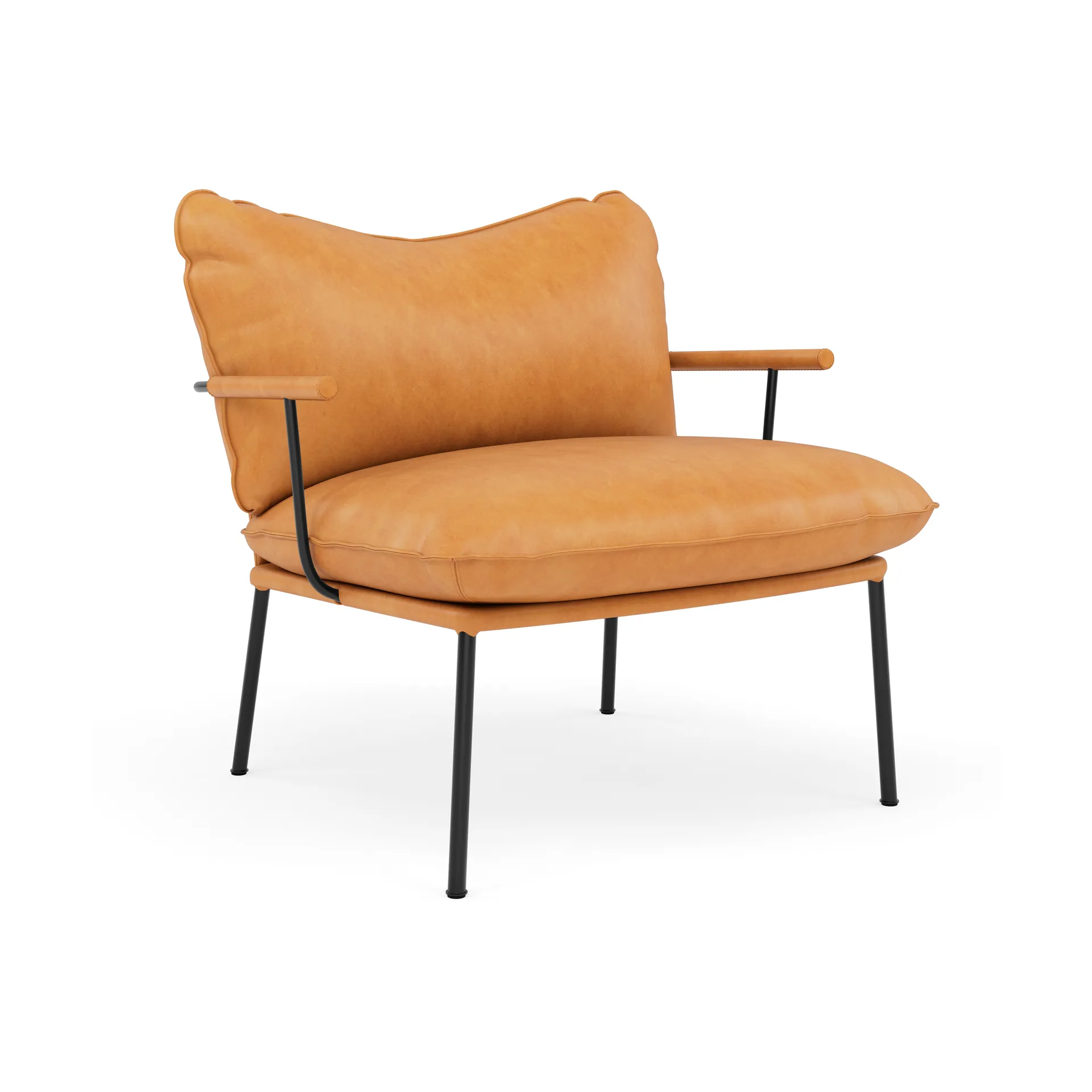 Pico fåtölj, Vintage Cognac-RAL 9005 Fogia