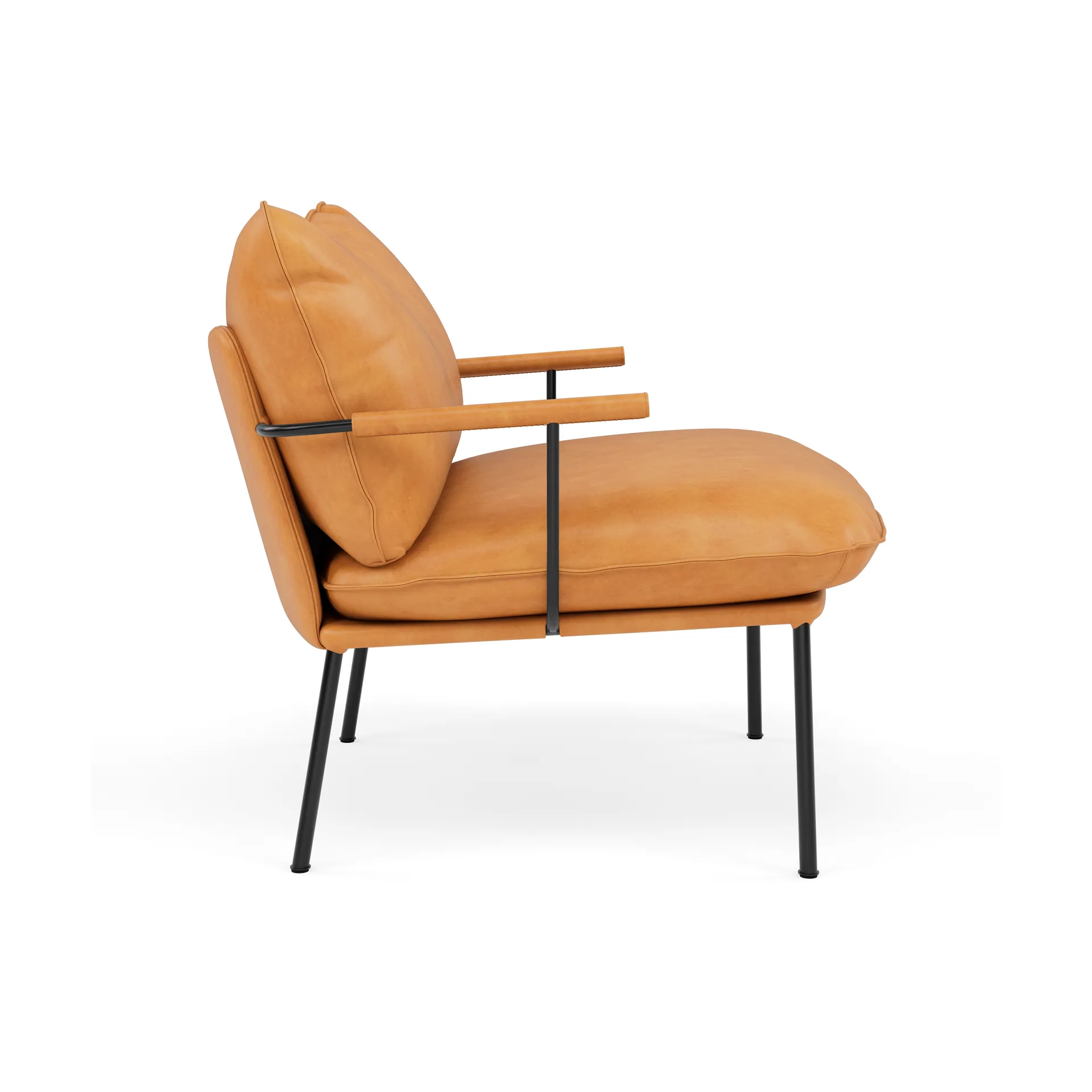 Pico fåtölj, Vintage Cognac-RAL 9005 Fogia