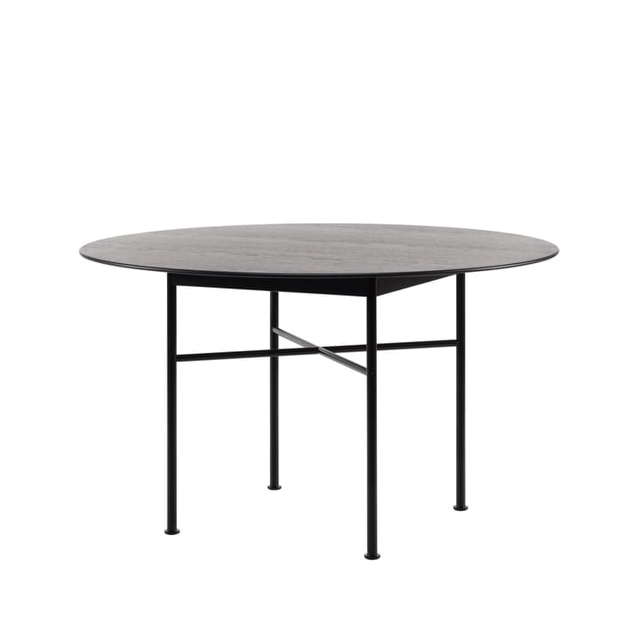 Supper matbord ek Ø127 cm - ek svartbets, svart underrede - Fogia