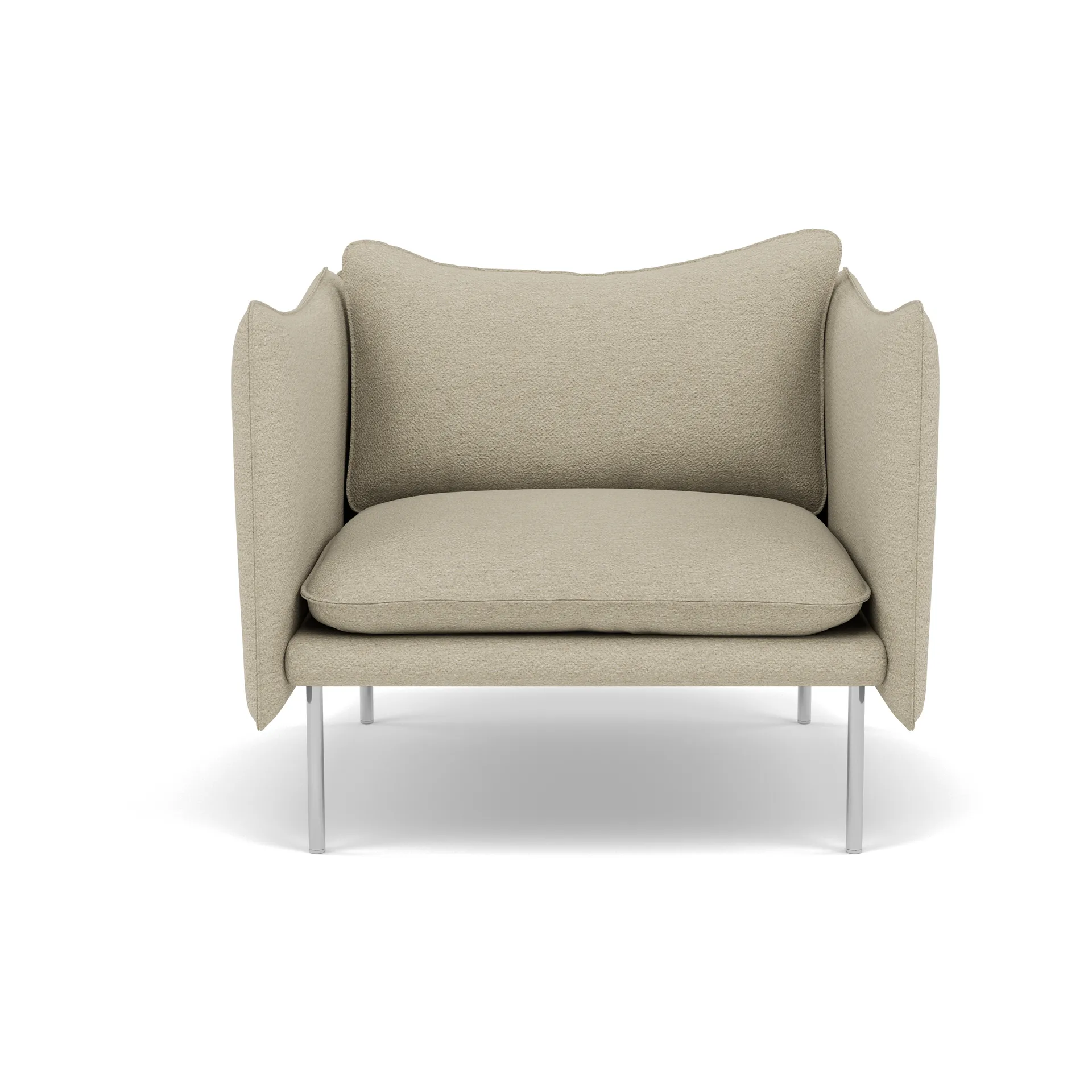 Tiki fåtölj, Barnum 2-polished stainless steel Fogia