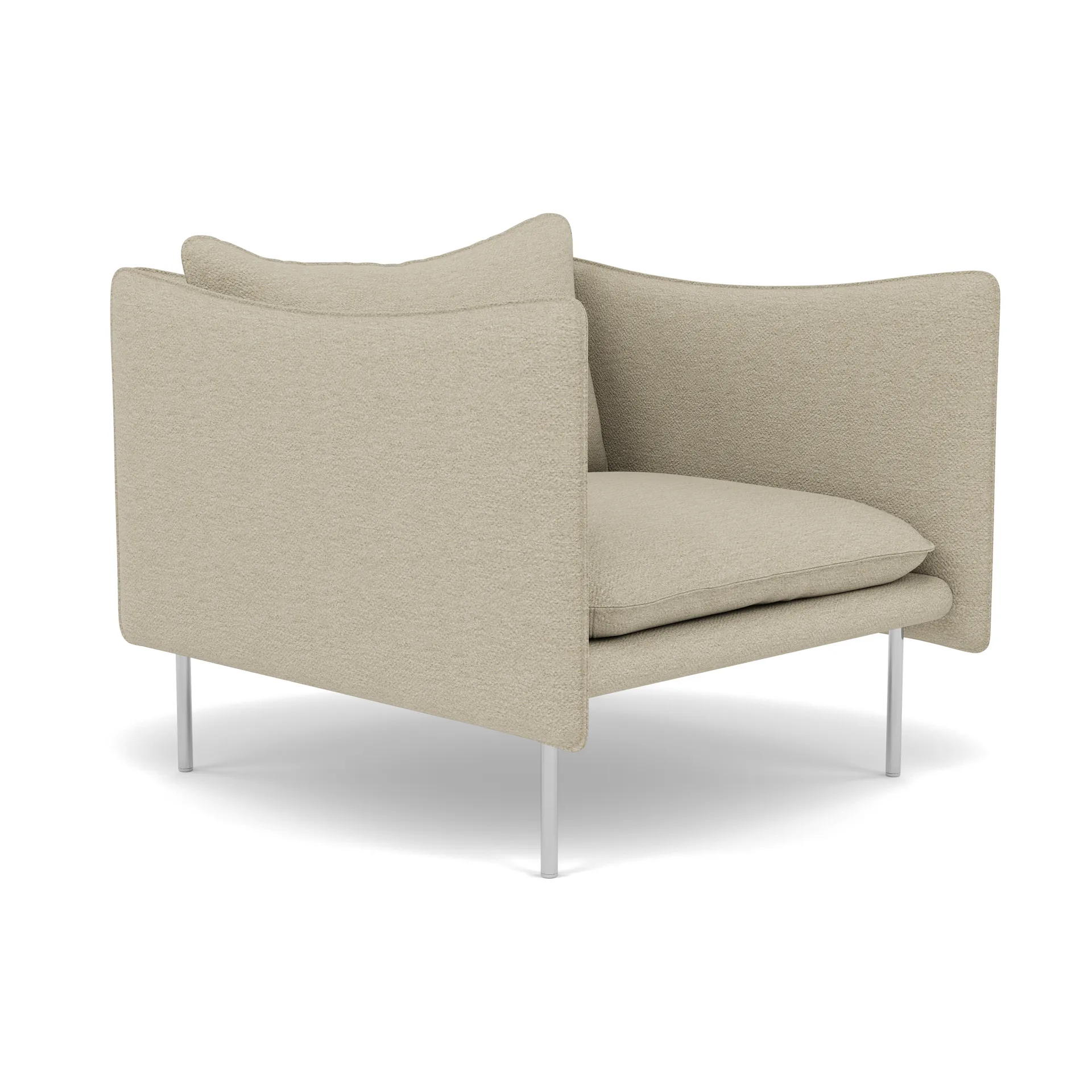 Tiki fåtölj, Barnum 2-polished stainless steel Fogia