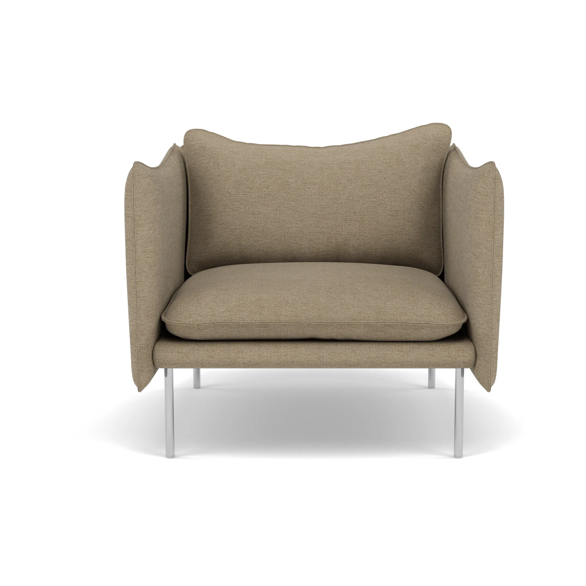 Tiki fåtölj, Ecriture 0240-polished stainless steel Fogia