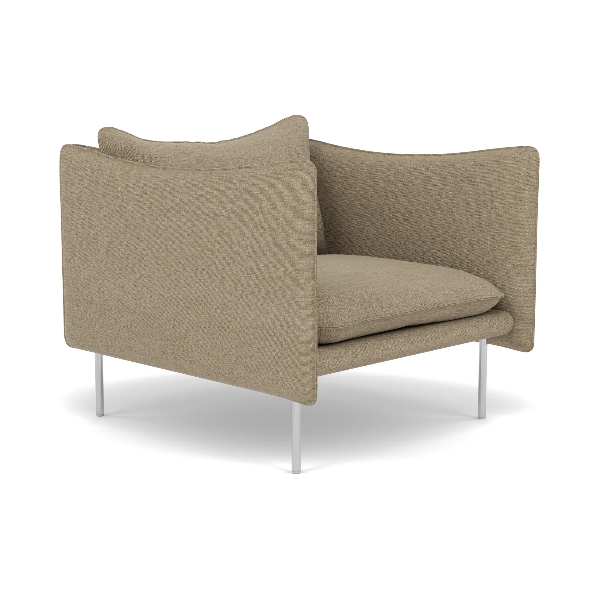 Tiki fåtölj, Ecriture 0240-polished stainless steel Fogia