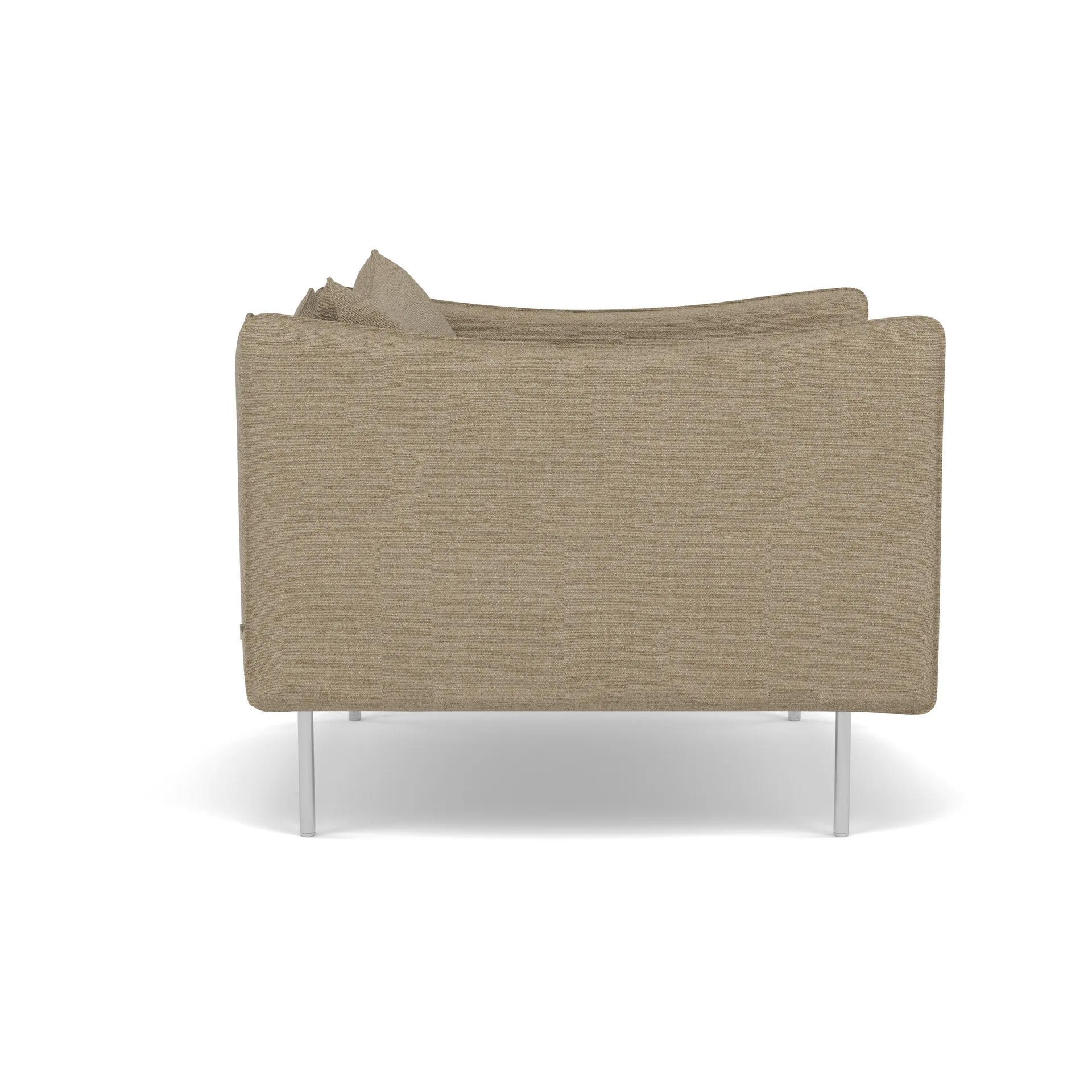 Tiki fåtölj, Ecriture 0240-polished stainless steel Fogia