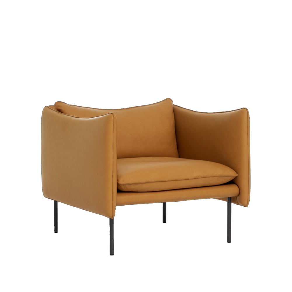 Fogia Tiki fåtölj Elmotique43807 cognac-sv.grå ben | Skandinavisk Design | Fåtöljer & Fotpallar | Brun