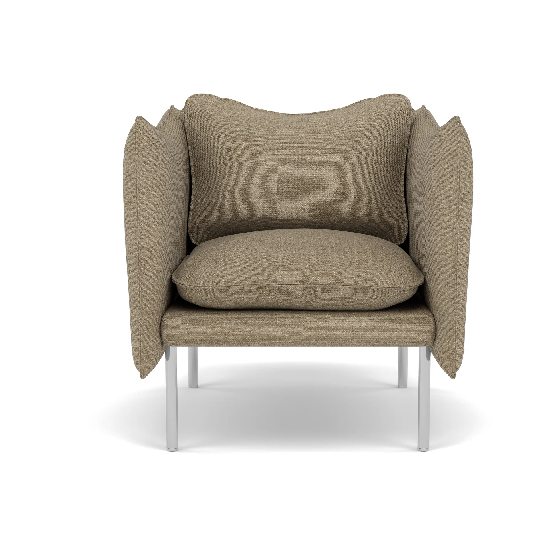 Tiki fåtölj small, Ecriture 0240-polished stainless steel Fogia