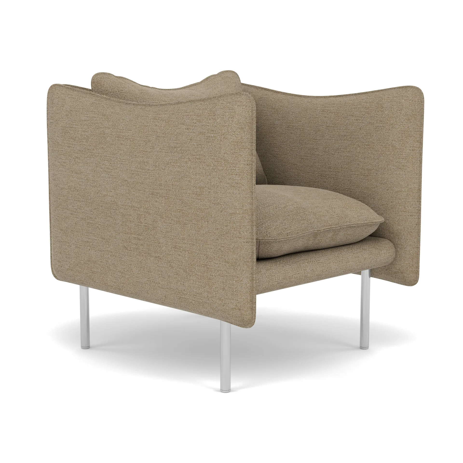 Tiki fåtölj small, Ecriture 0240-polished stainless steel Fogia