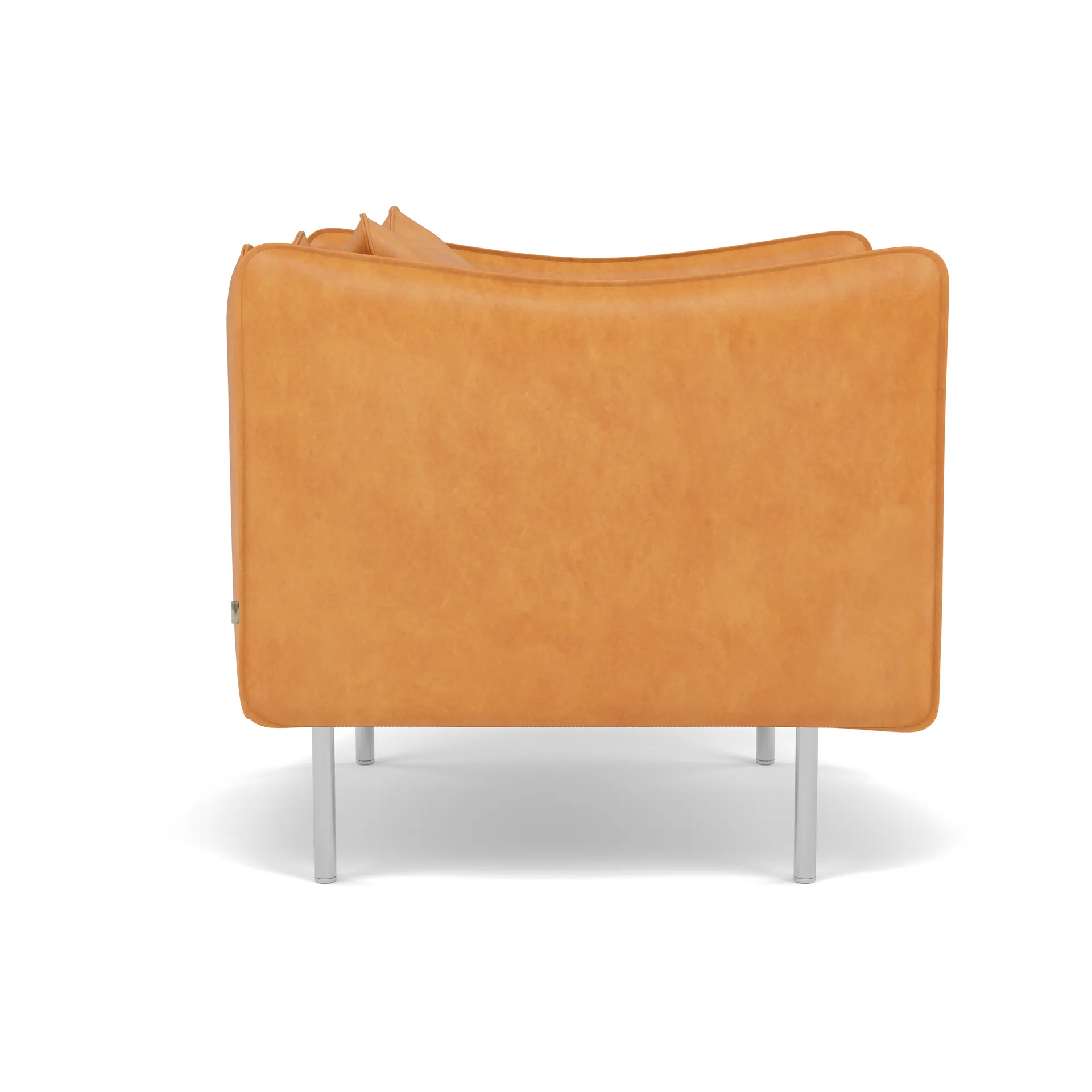 Tiki fåtölj small, Vintage Cognac-polished stainless steel Fogia