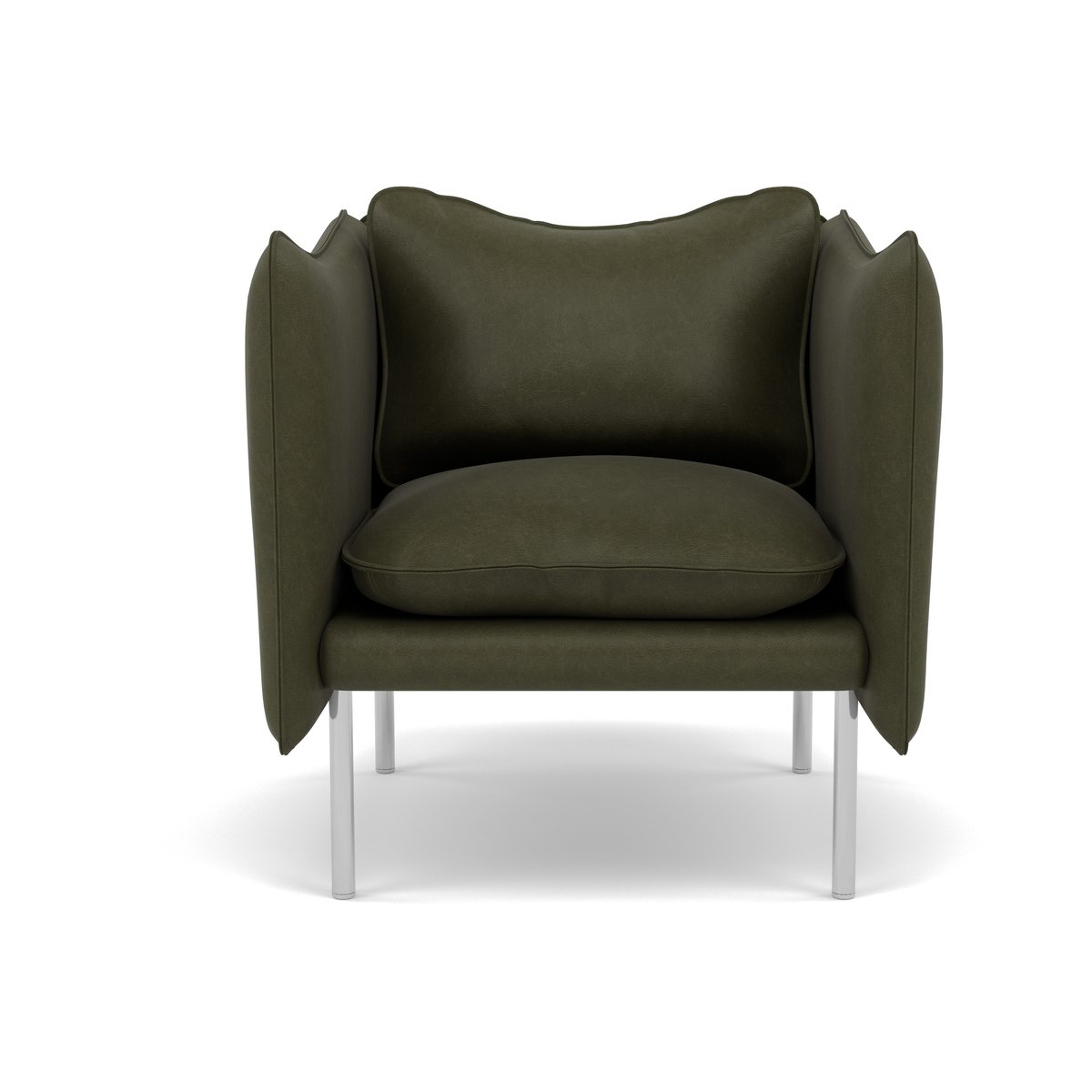 Fogia Tiki fåtölj small Vintage Olive-polished stainless steel