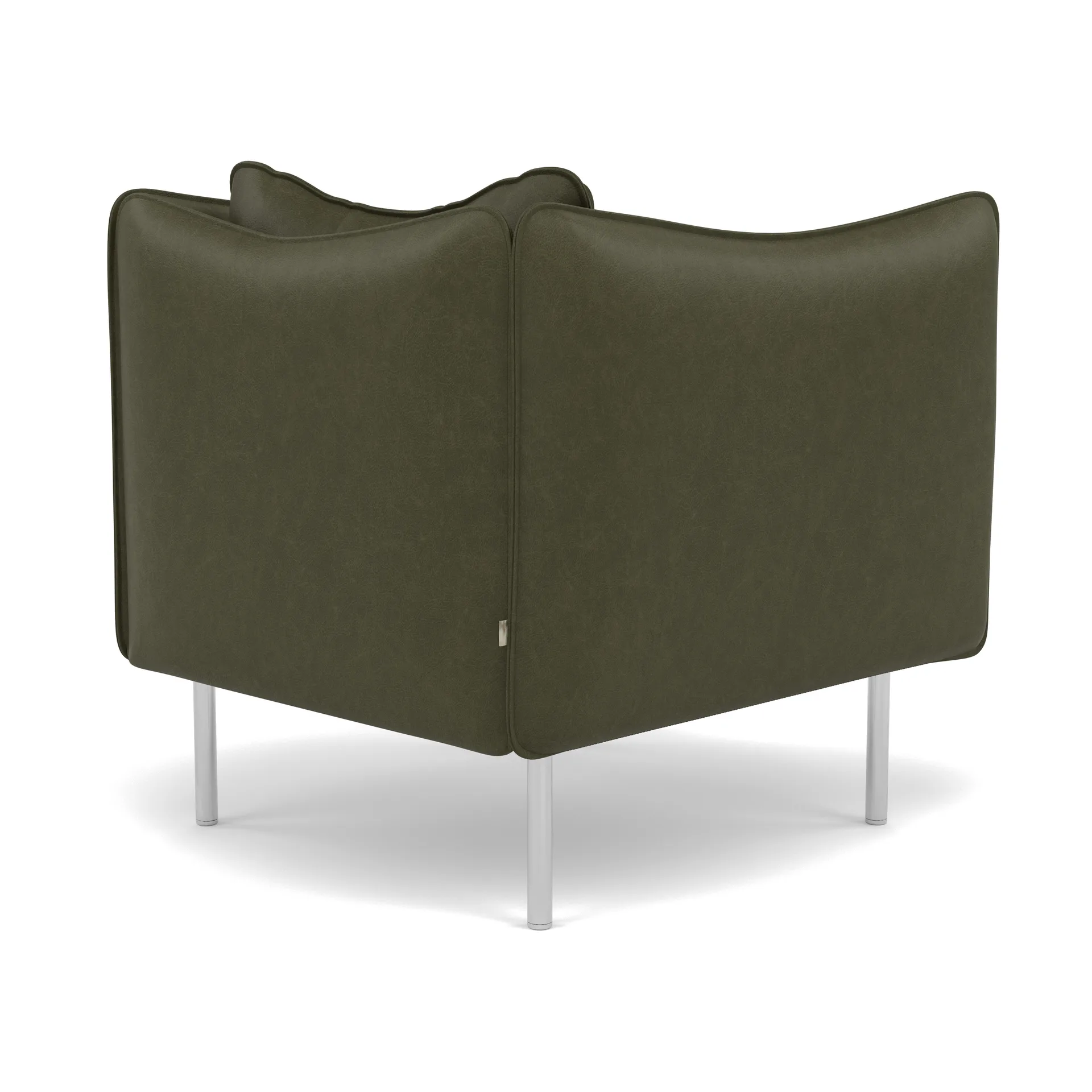 Tiki fåtölj small, Vintage Olive-polished stainless steel Fogia