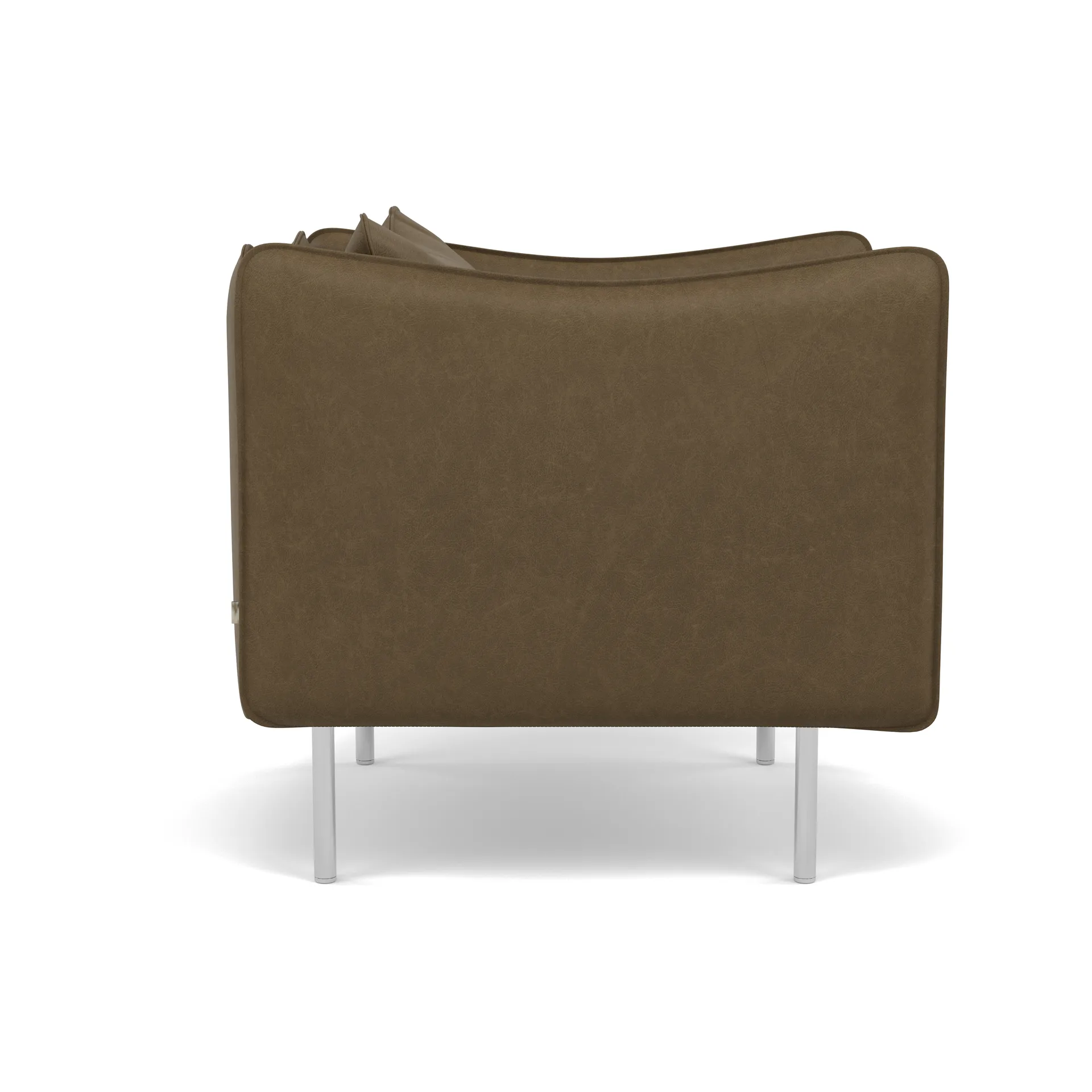 Tiki fåtölj small, Vintage Tabacco-polished stainless steel Fogia