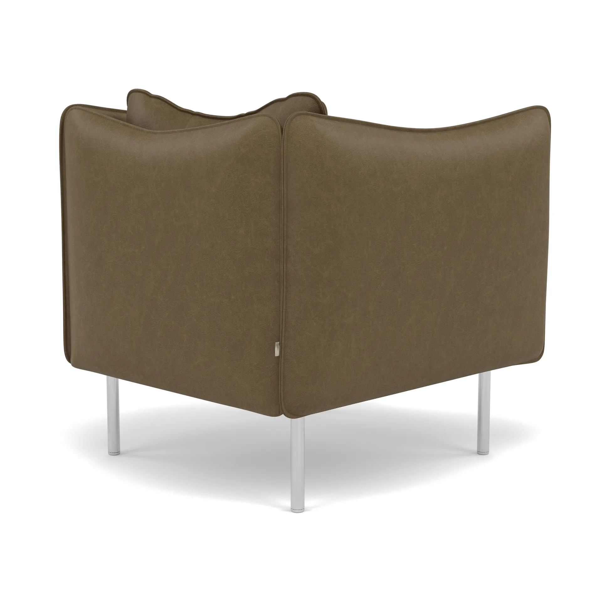 Tiki fåtölj small, Vintage Tabacco-polished stainless steel Fogia