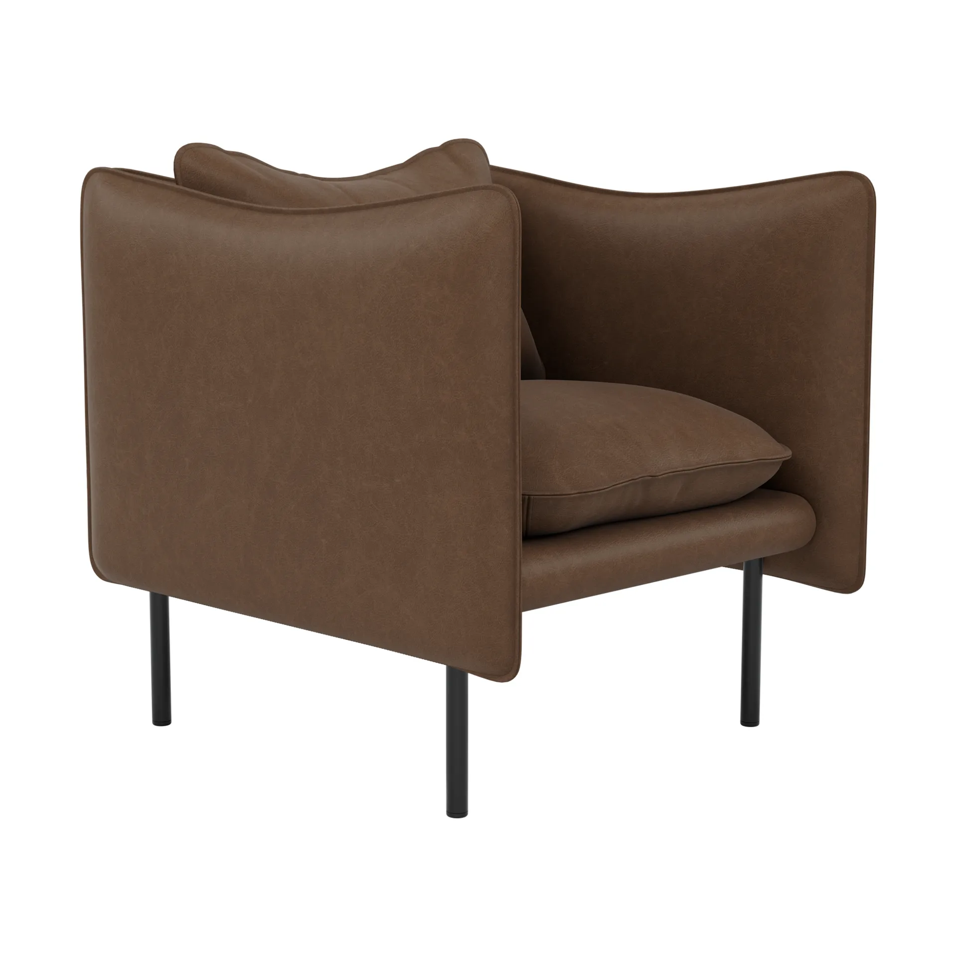 Tiki fåtölj small, Vintage Tabacco-svarta stålben Fogia