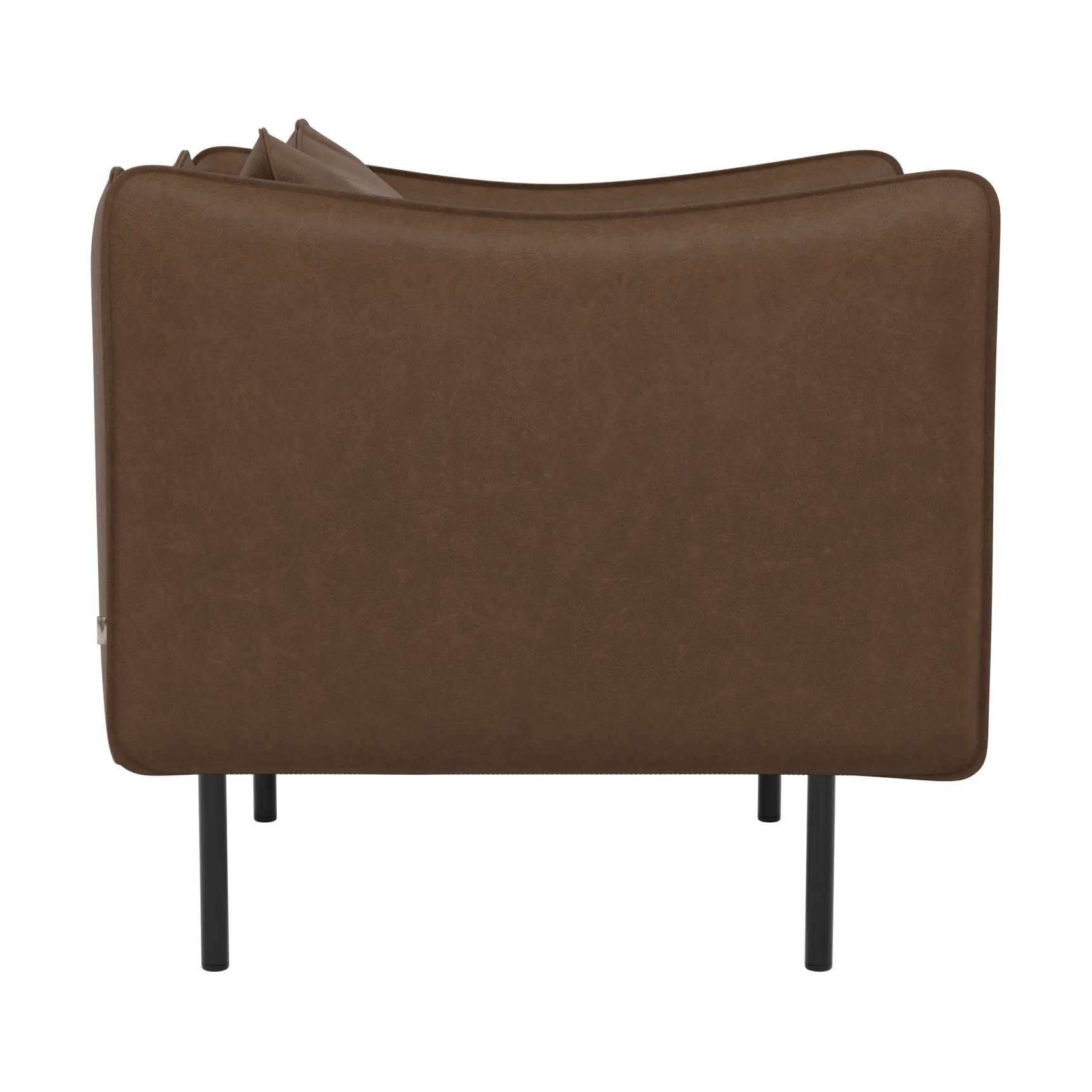 Tiki fåtölj small, Vintage Tabacco-svarta stålben Fogia