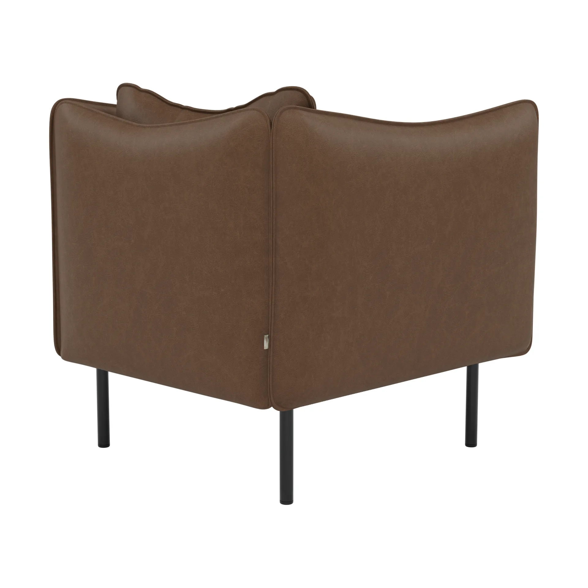 Tiki fåtölj small, Vintage Tabacco-svarta stålben Fogia