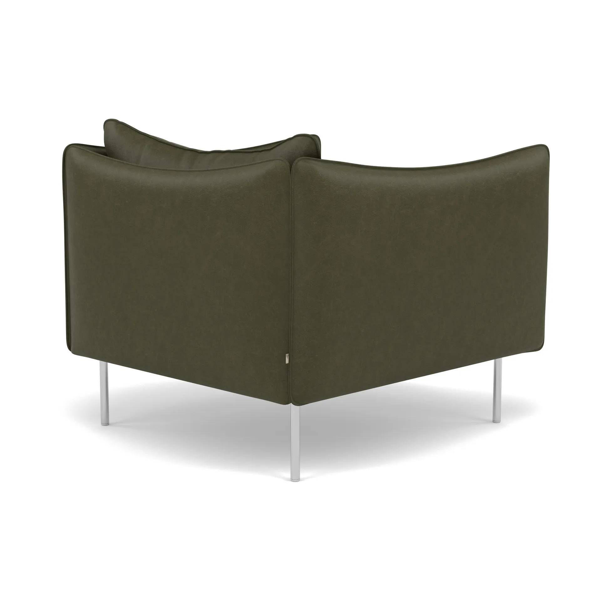 Tiki fåtölj, Vintage Olive-polished stainless steel Fogia