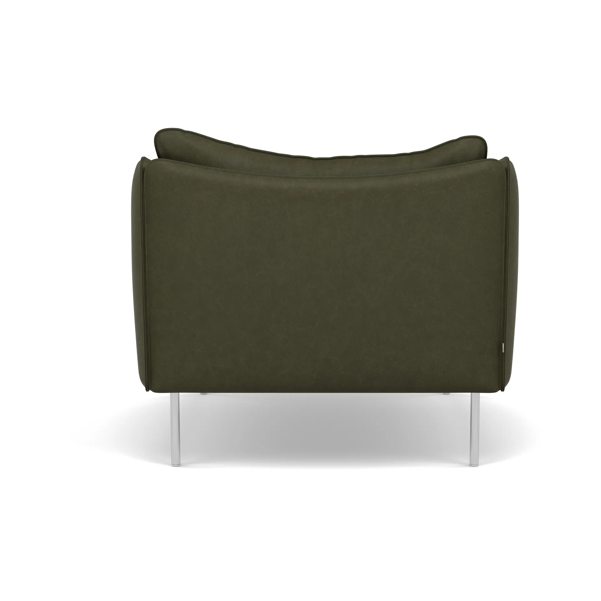 Tiki fåtölj, Vintage Olive-polished stainless steel Fogia