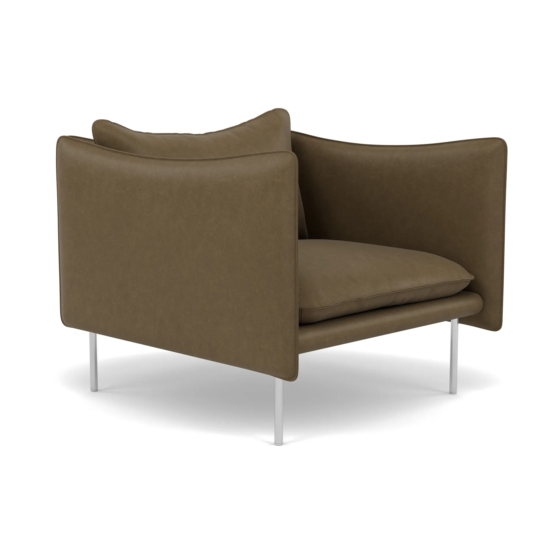 Tiki fåtölj, Vintage Tabacco-polished stainless steel Fogia