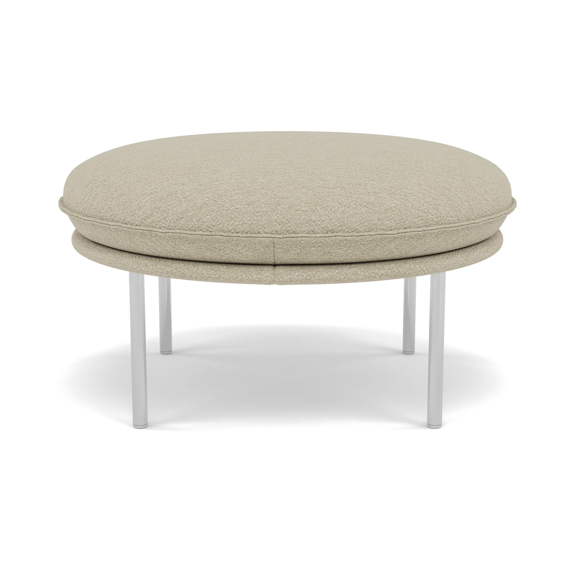 Tiki fotpall, Barnum 2-polished stainless steel Fogia