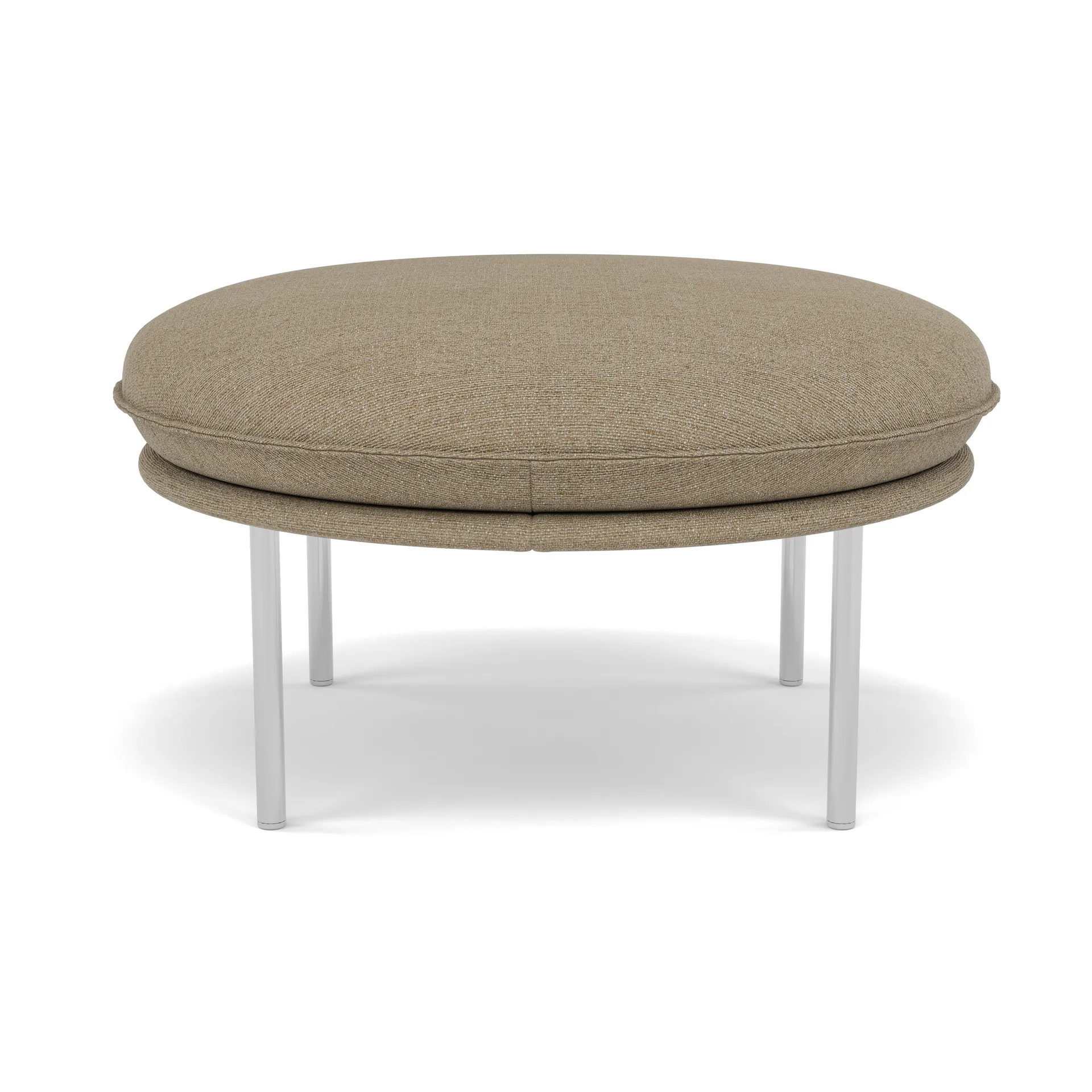 Tiki fotpall, Ecriture 0240-polished stainless steel Fogia