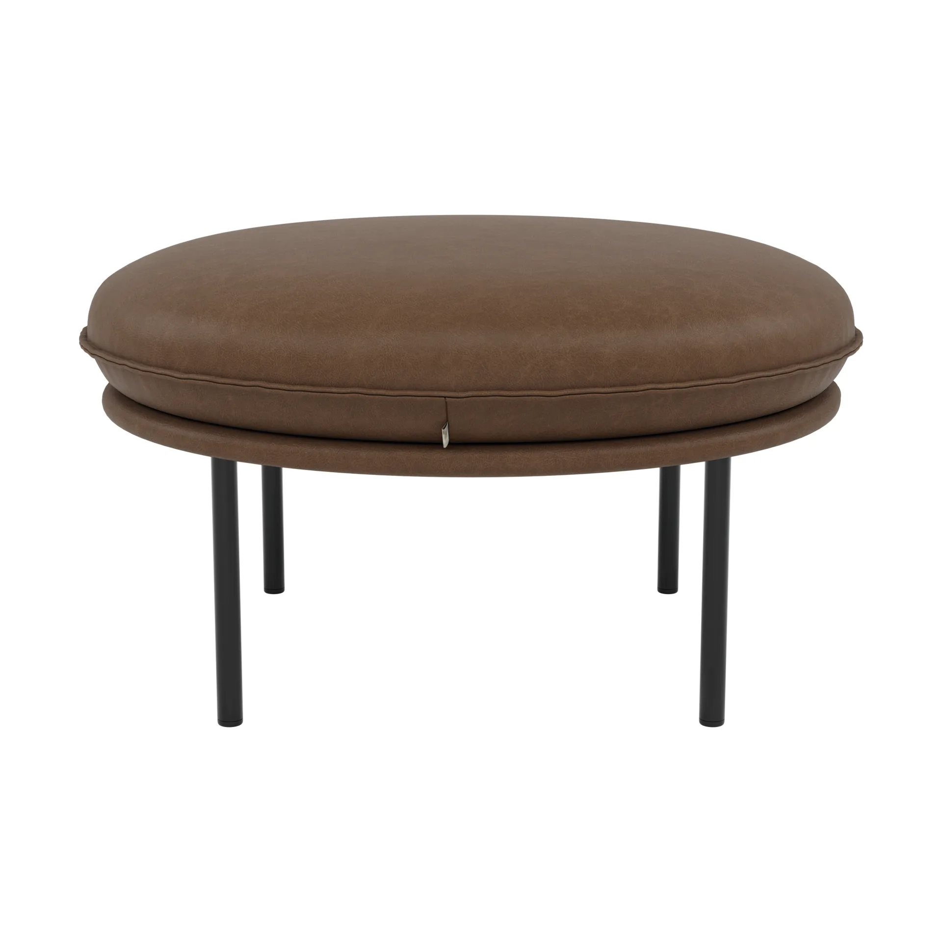 Tiki fotpall, Vintage Tabacco-svarta stålben Fogia