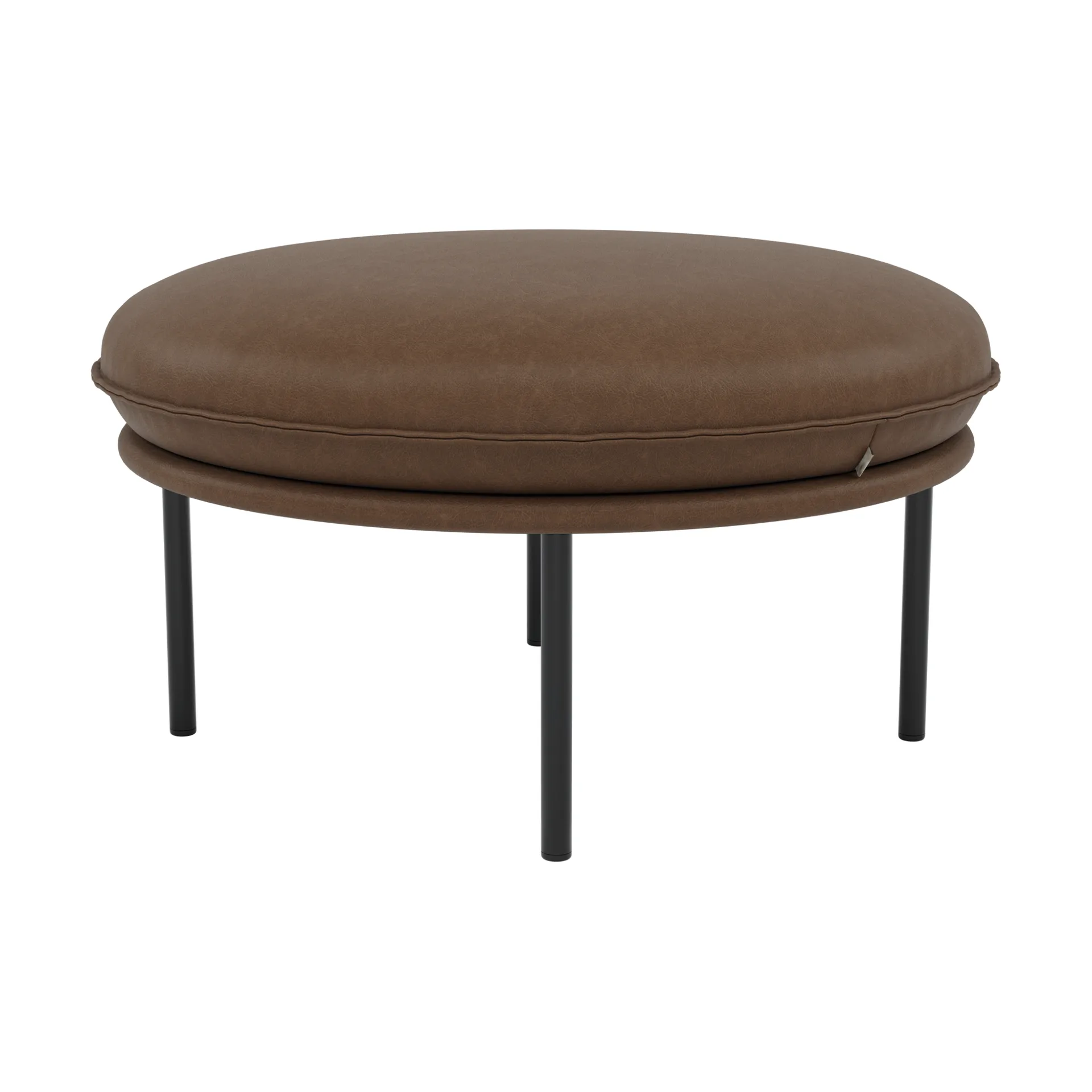 Tiki fotpall, Vintage Tabacco-svarta stålben Fogia