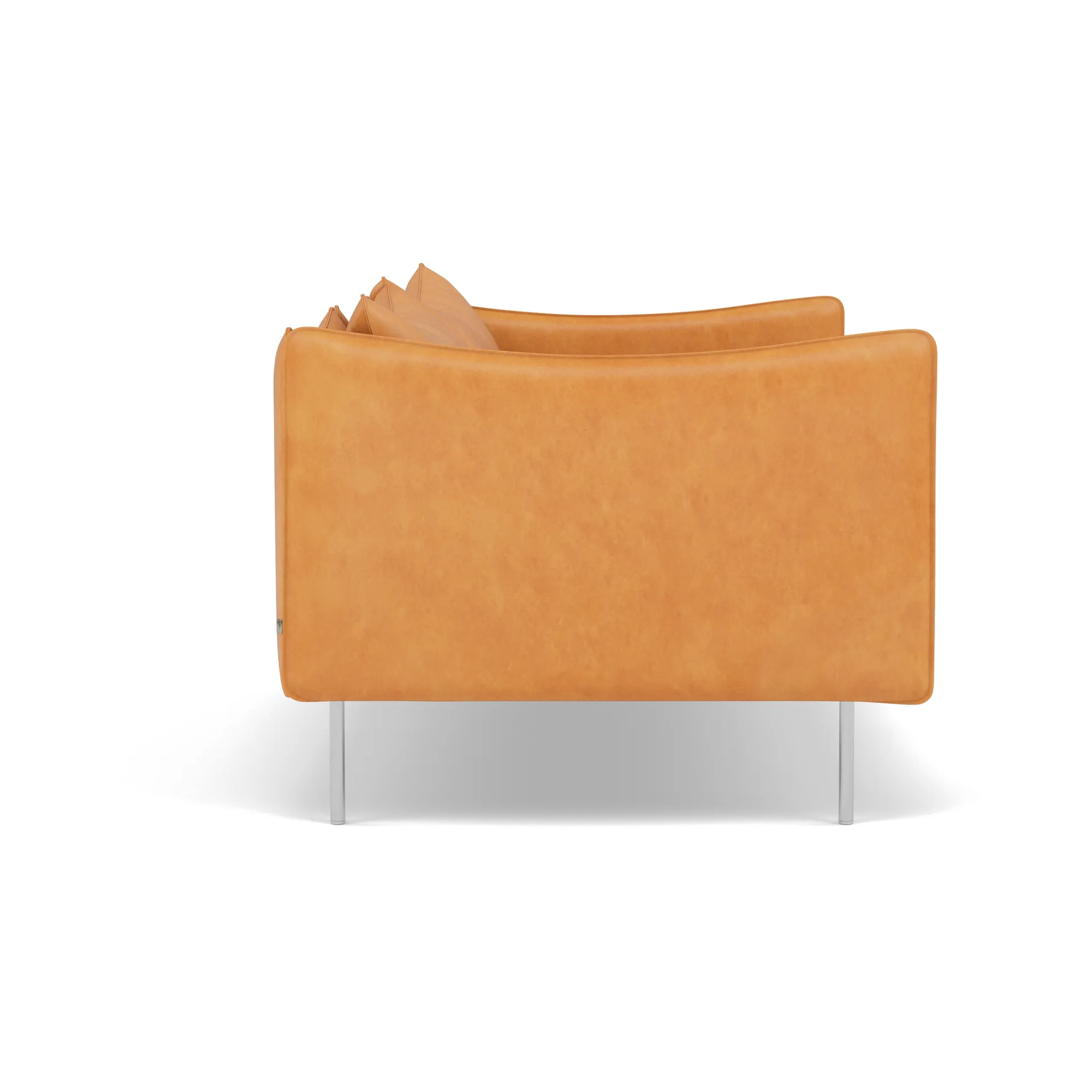 Tiki soffa 2-sits, Vintage Cognac-polished stainless steel Fogia