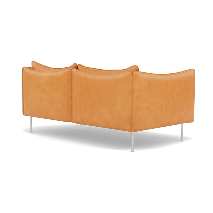 Tiki soffa 2-sits, Vintage Cognac-polished stainless steel Fogia