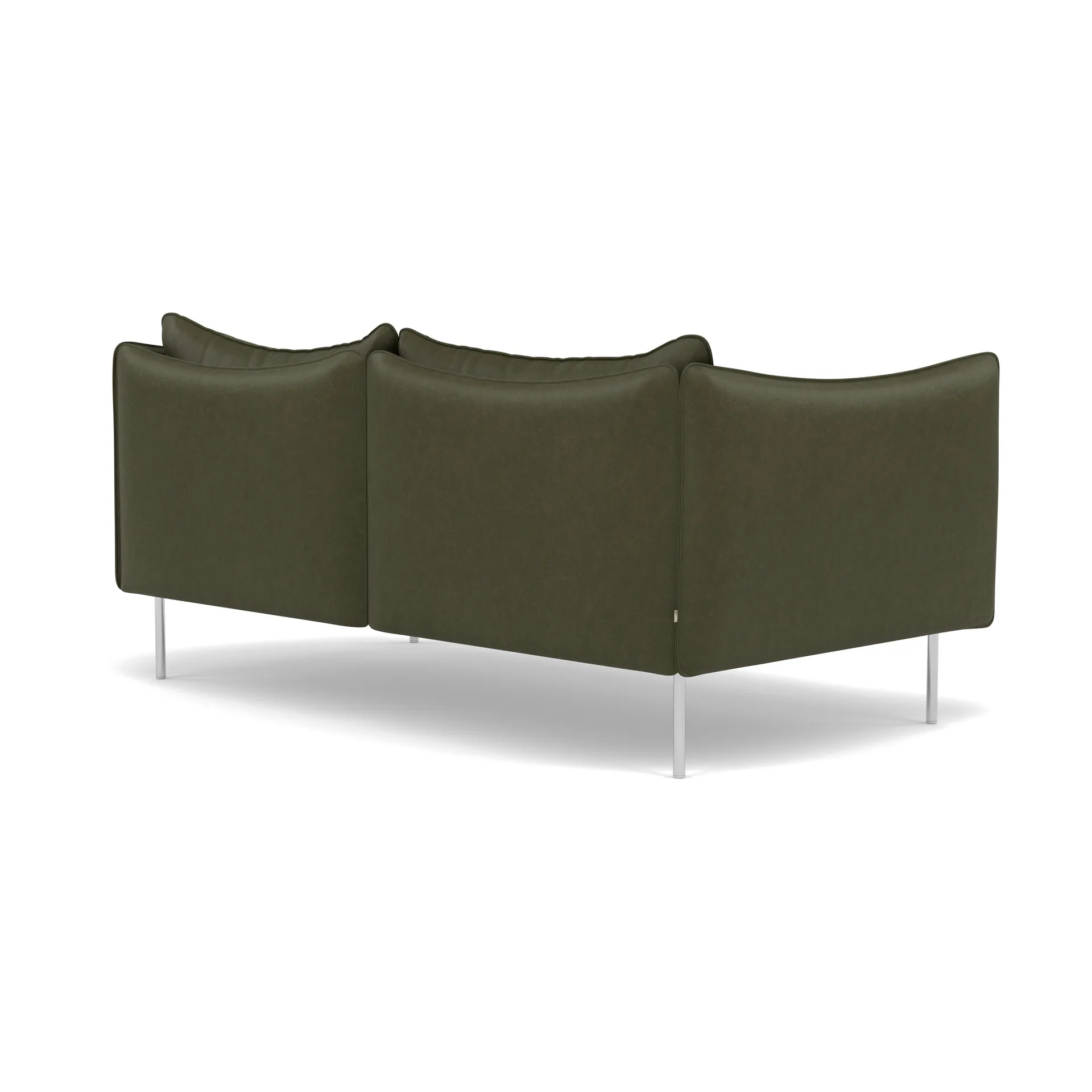 Tiki soffa 2-sits, Vintage Olive-polished stainless steel Fogia