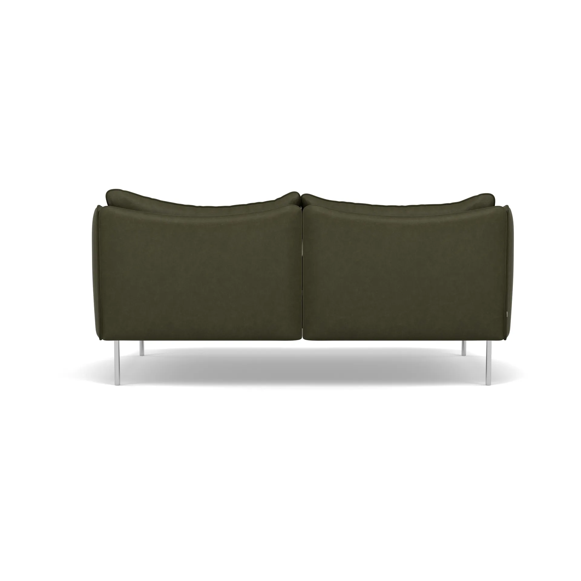 Tiki soffa 2-sits, Vintage Olive-polished stainless steel Fogia