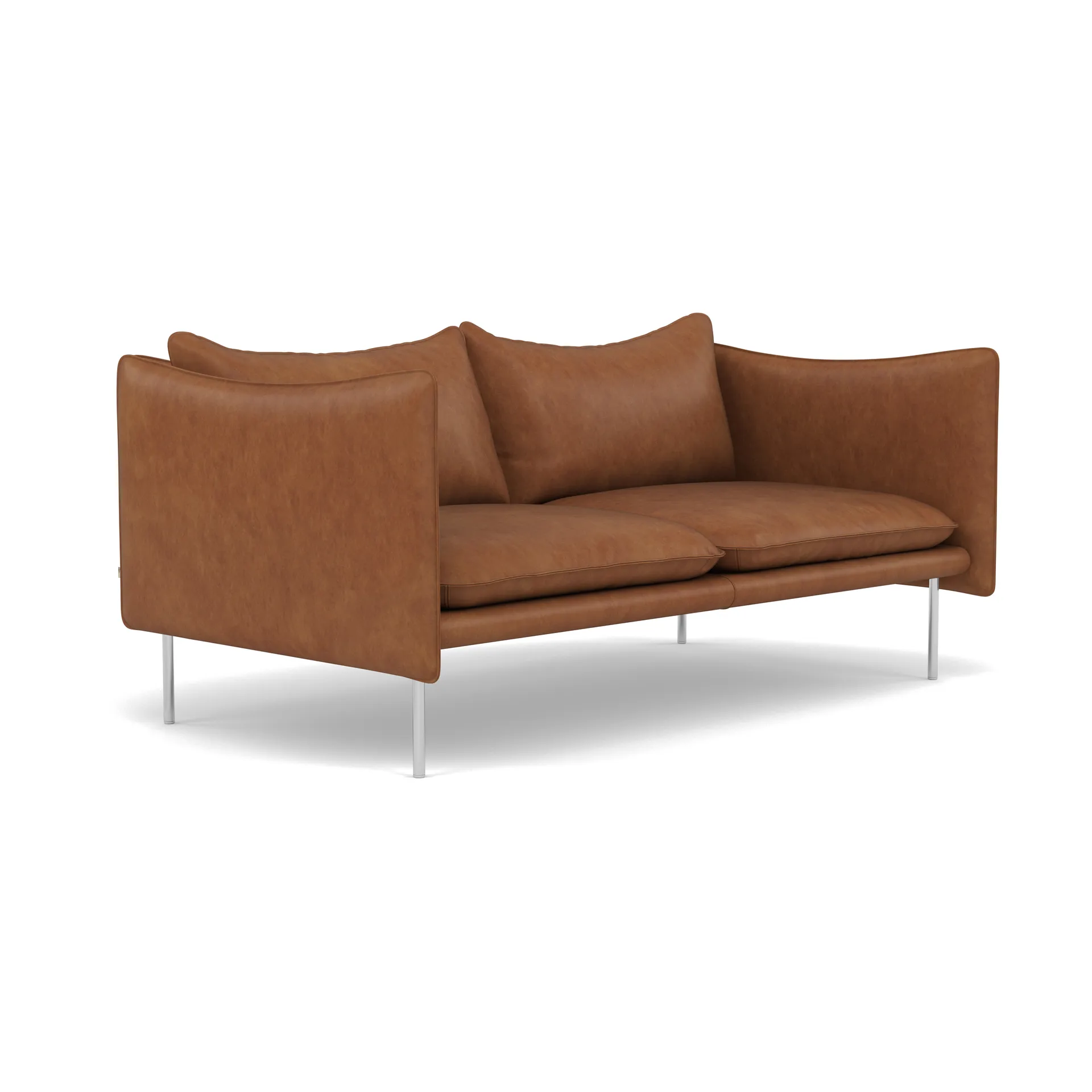 Tiki soffa 2-sits, Vintage Rangers-polished stainless steel Fogia