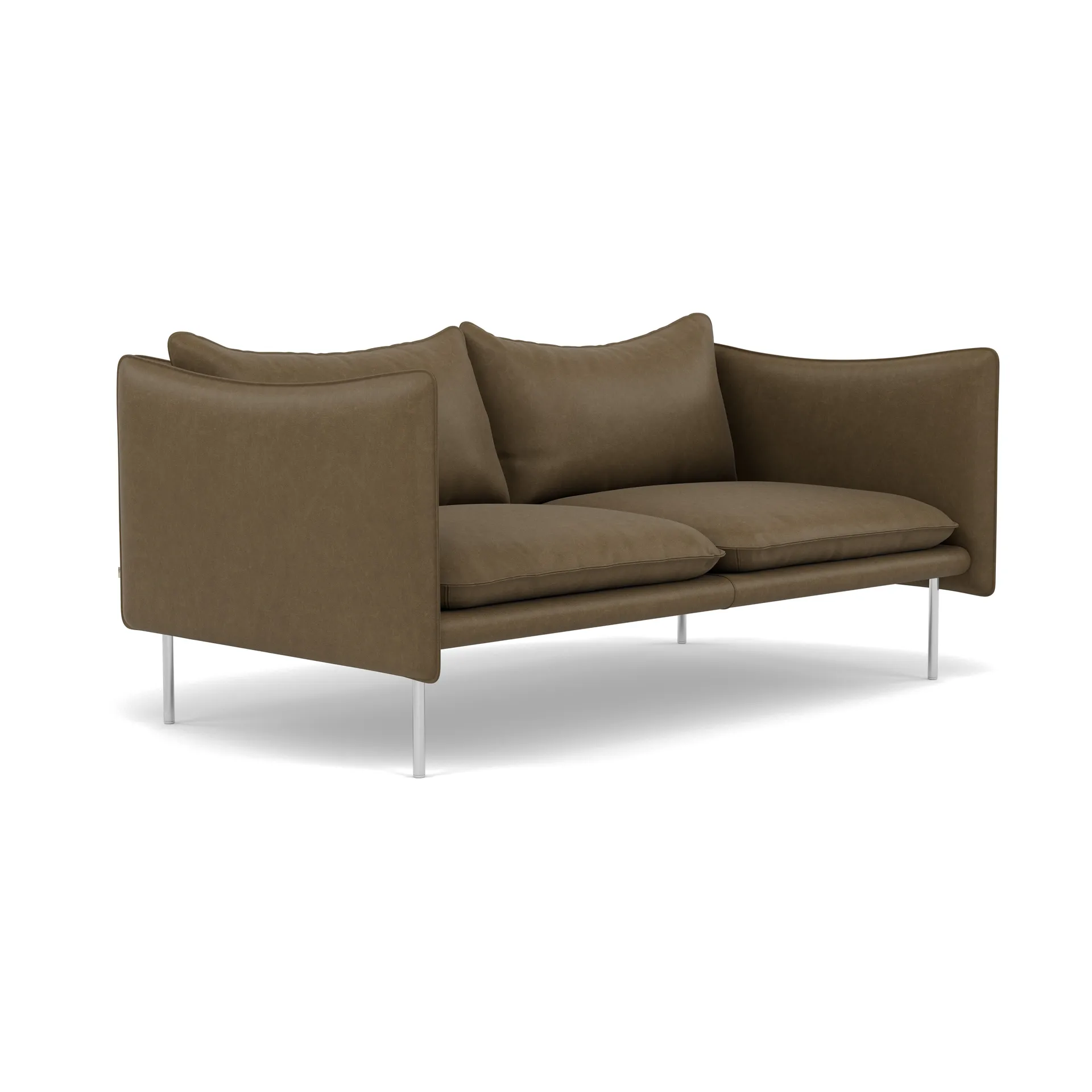 Tiki soffa 2-sits, Vintage Tabacco-polished stainless steel Fogia