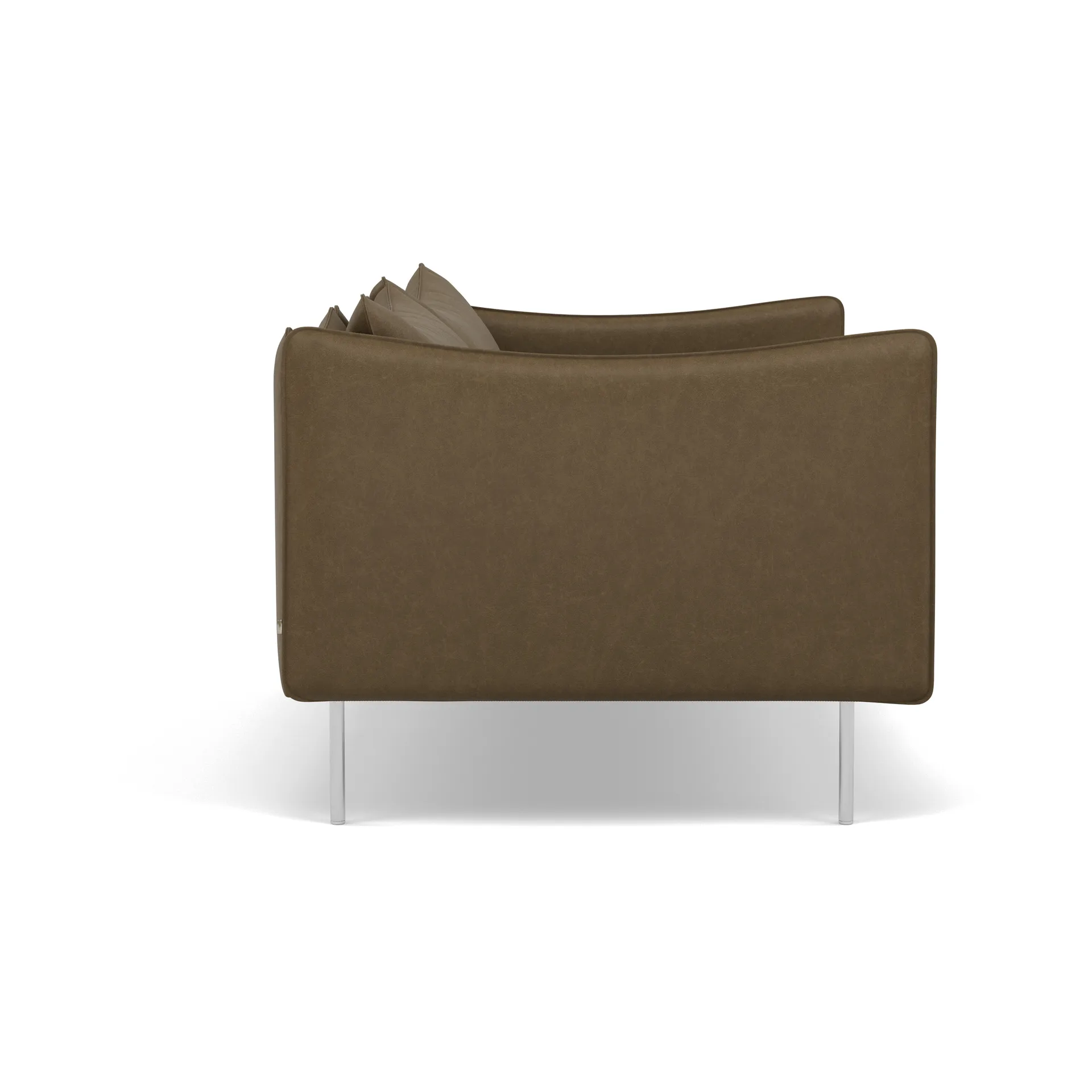 Tiki soffa 2-sits, Vintage Tabacco-polished stainless steel Fogia