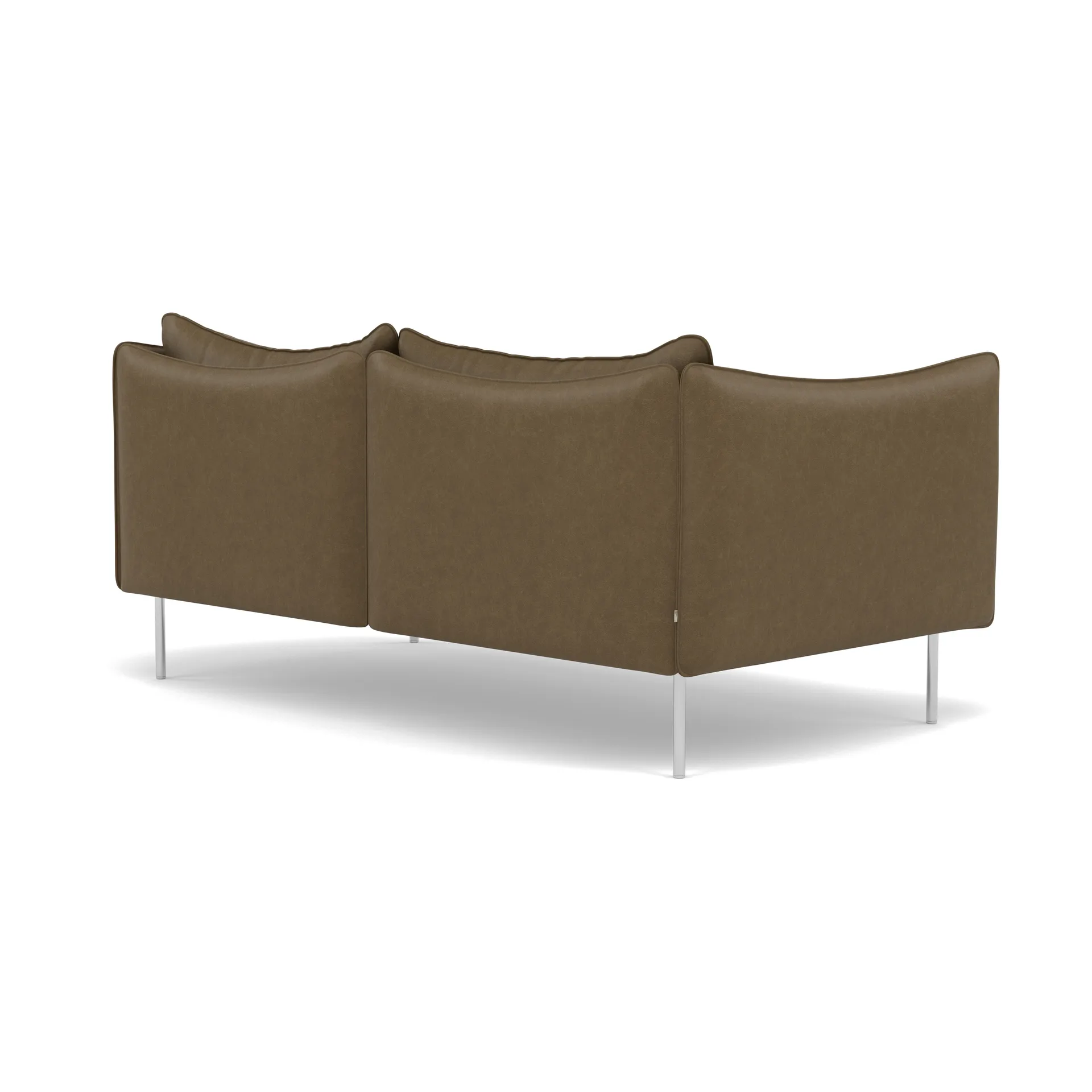 Tiki soffa 2-sits, Vintage Tabacco-polished stainless steel Fogia