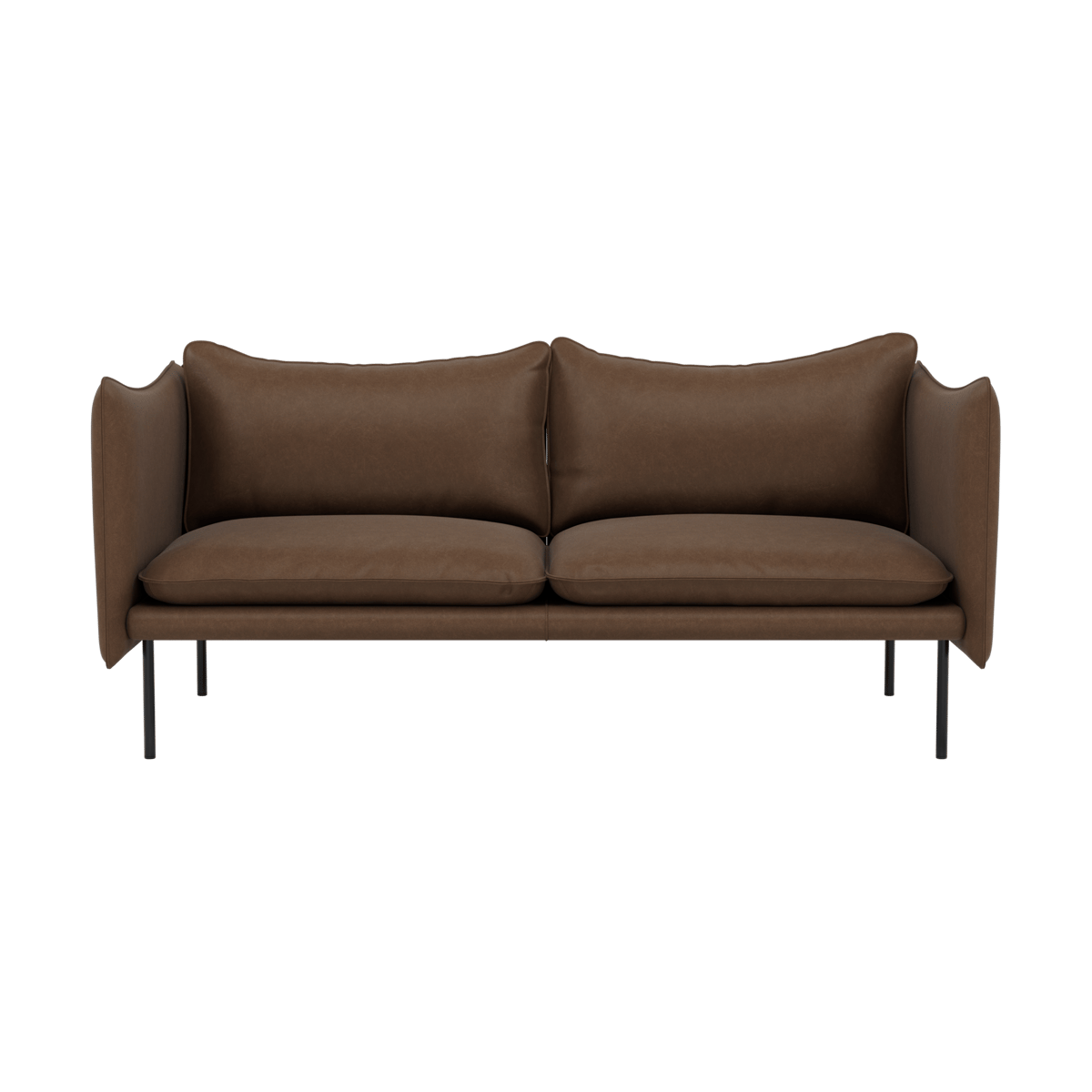 Fogia Tiki soffa 2-sits Vintage Tabacco-svarta stålben
