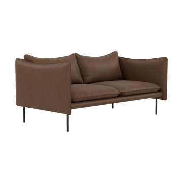 Tiki soffa 2-sits - Vintage Tabacco-svarta stålben - Fogia