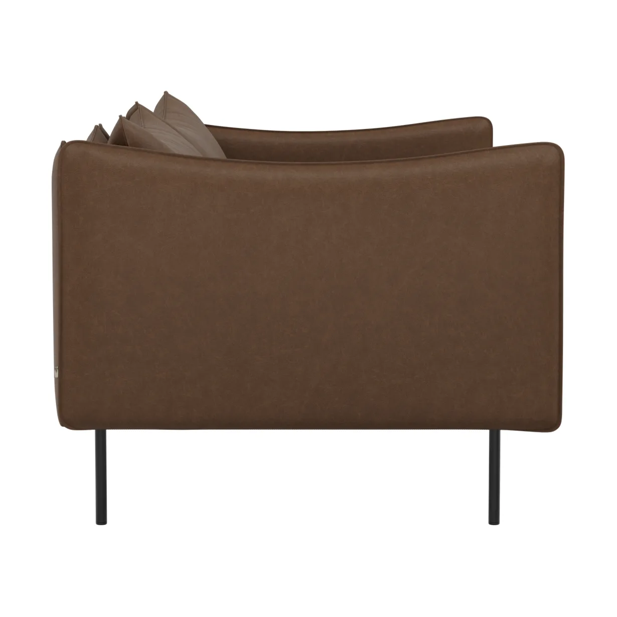 Tiki soffa 2-sits, Vintage Tabacco-svarta stålben Fogia