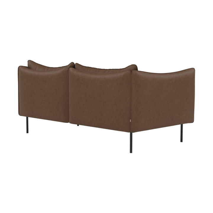 Tiki soffa 2-sits, Vintage Tabacco-svarta stålben Fogia