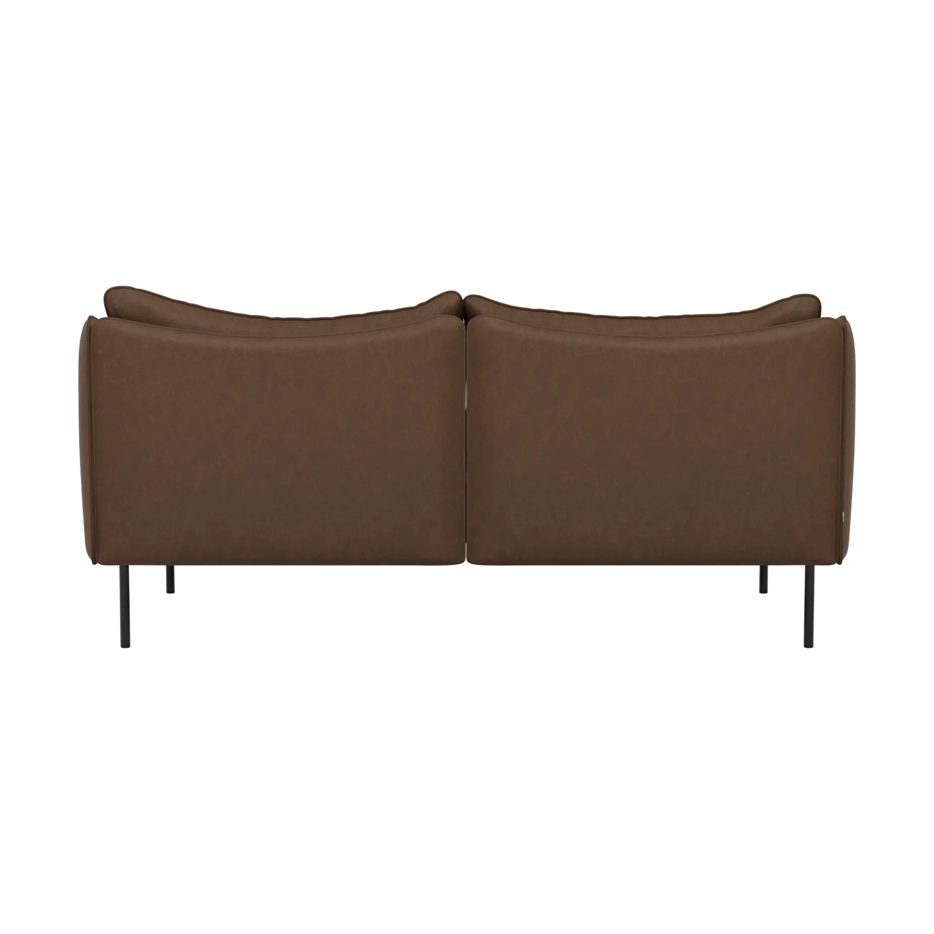 Tiki soffa 2-sits, Vintage Tabacco-svarta stålben Fogia