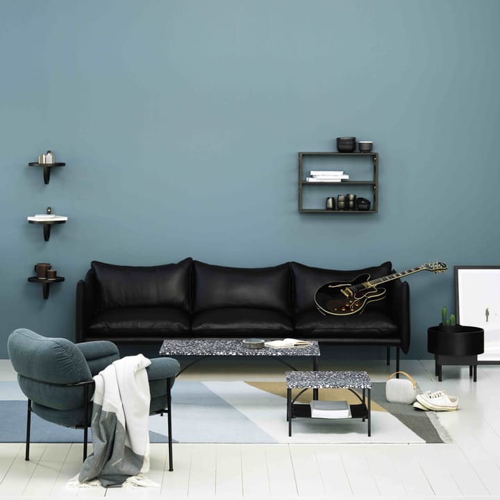 Tiki soffa 3-sits, Elmotique 99001-mörkgrå ben Fogia