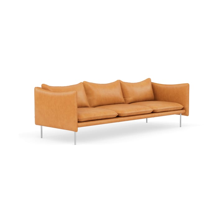 Tiki soffa 3-sits, Vintage Cognac-polished stainless steel Fogia