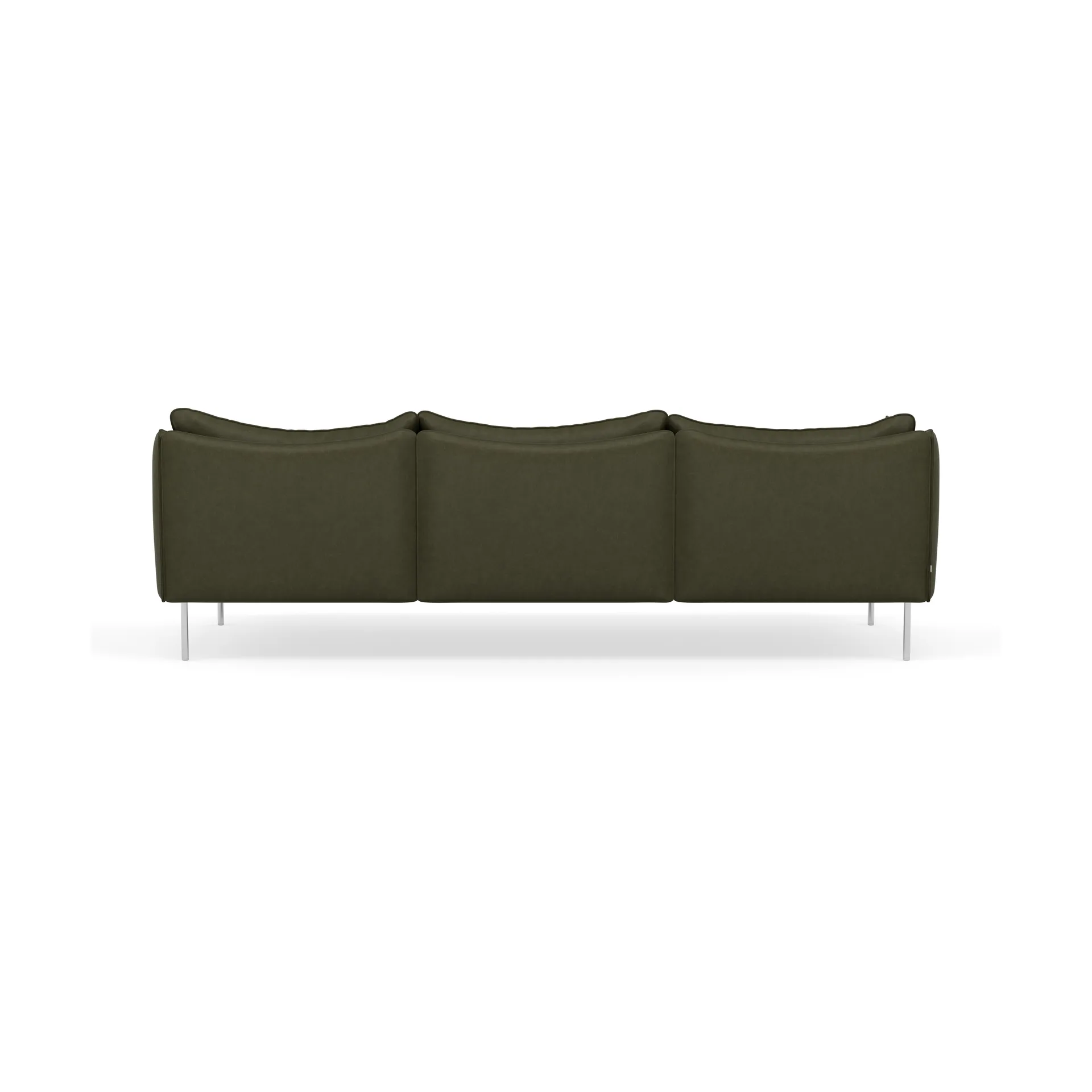 Tiki soffa 3-sits, Vintage Olive-polished stainless steel Fogia